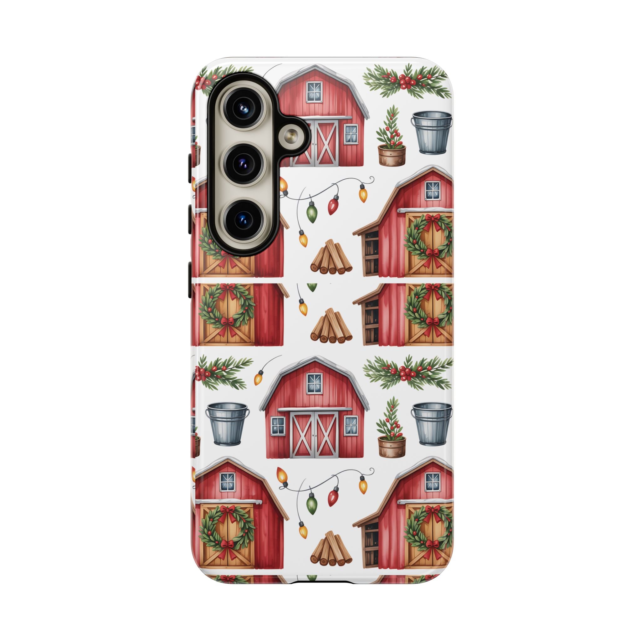 Farmhouse Christmas Design Phone Case - Stylish, Protective Cover for All Models Gift for Mom Accessory Gift for Her