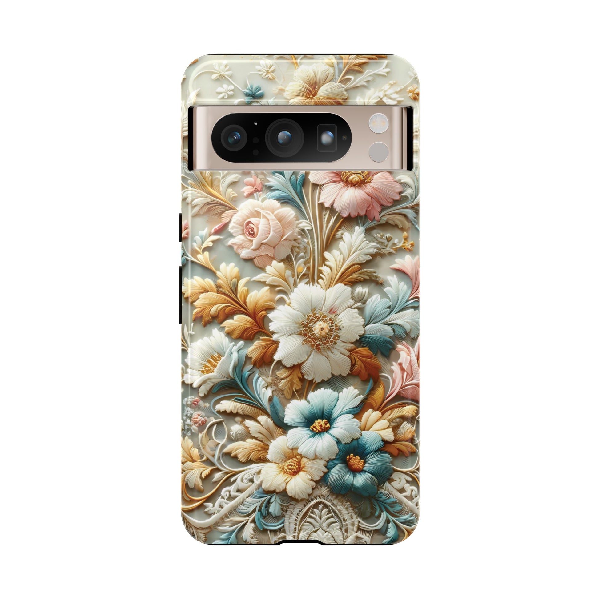 3D Elegant Faux Flowers Phone Case Stylish & Durable for iPhone Samsung Gift iPhone 15, 14, 13 Samsung Pixel Gift for Mom Accessory Gift for Her