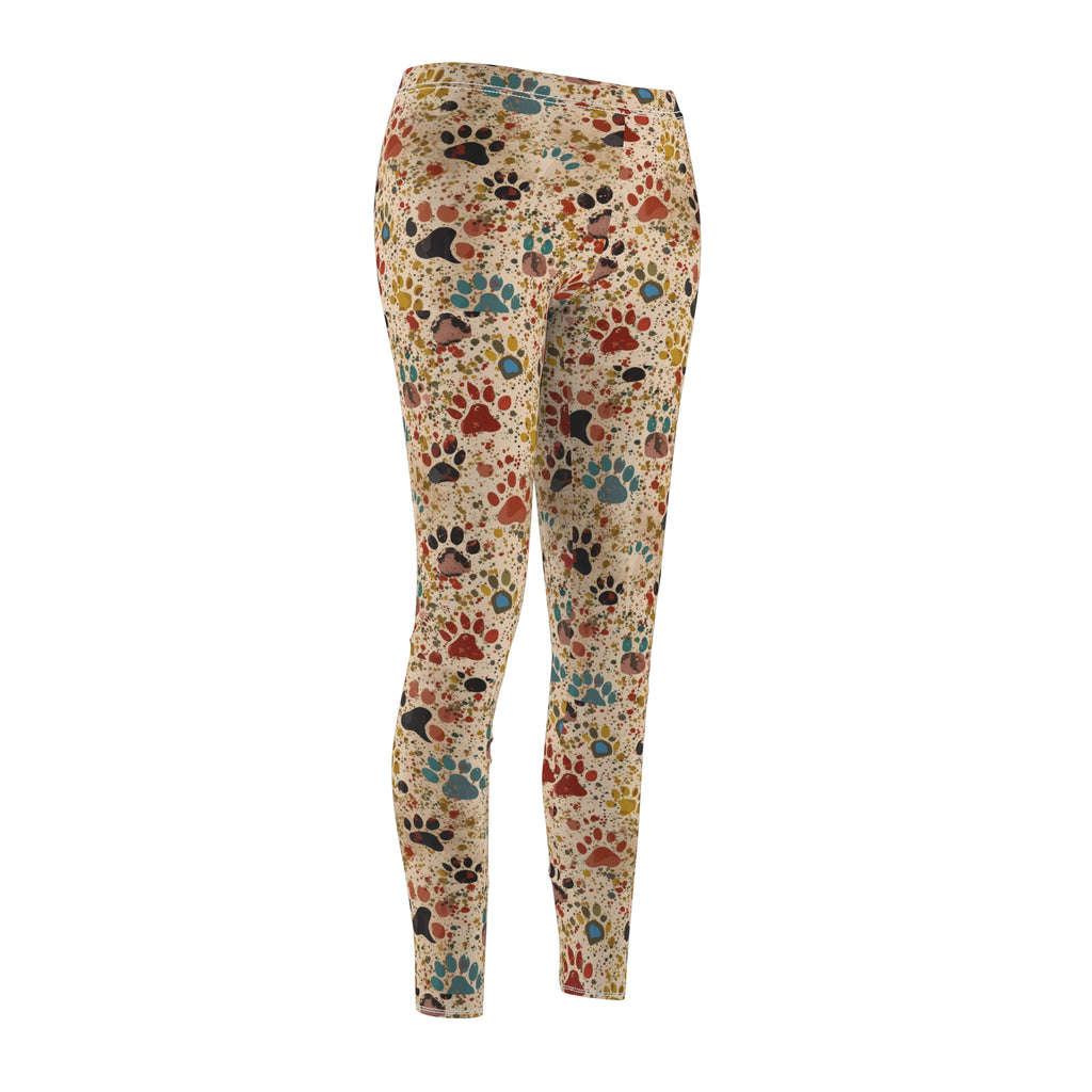 Dog Paws Splatter Pattern Leggings Stylish & Comfy Women's Pants for Everyday Wear, Yoga, or Lounging | Soft, Stretchy, and Perfect for Pet Lovers  Available in Plus Sizes - MRSBYVALLE