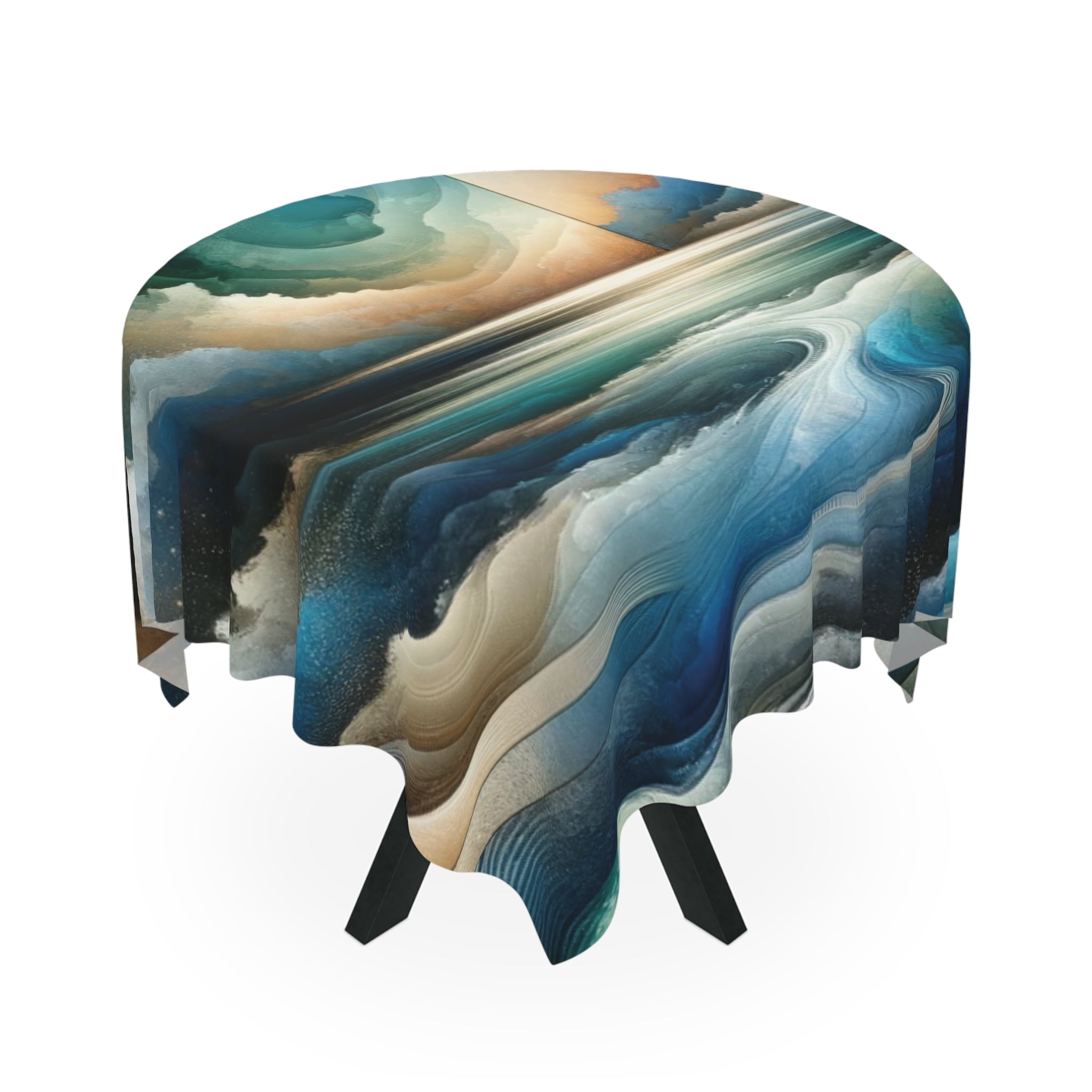 Abstract Nautical Artwork Tablecloth Whimsical Elegance for Dining Any Dining Room, Kitchen Table or Outdoor Setting for Home, Weddings, Birthdays all Events Durable & Stylish for All Occasions.