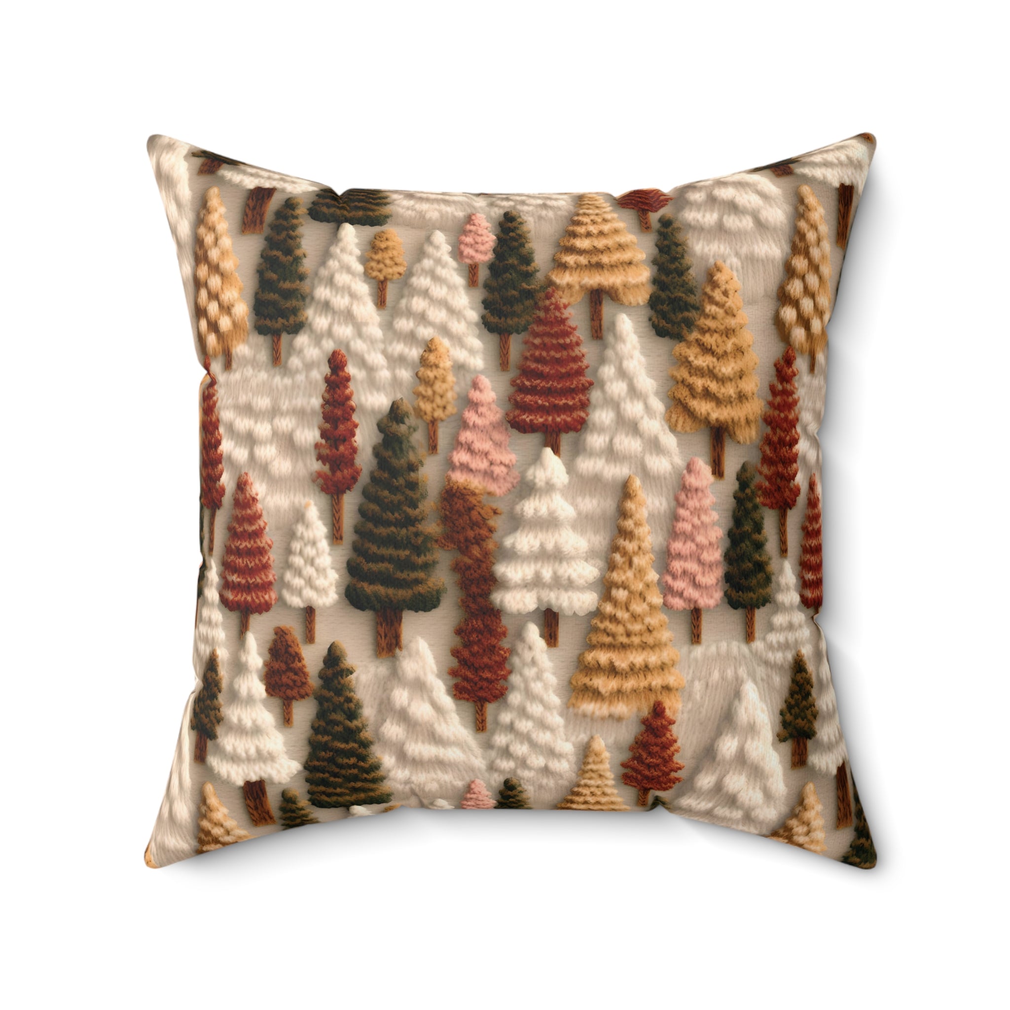 Natural Trees Design Square Pillow Elegant Holiday Decor Perfect for all Seasonal Decorations Perfect Accent for Living Rooms, Bedrooms, Soft, Durable, Pillow Gift New House, Bridal Shower Gift - MRSBYVALLE