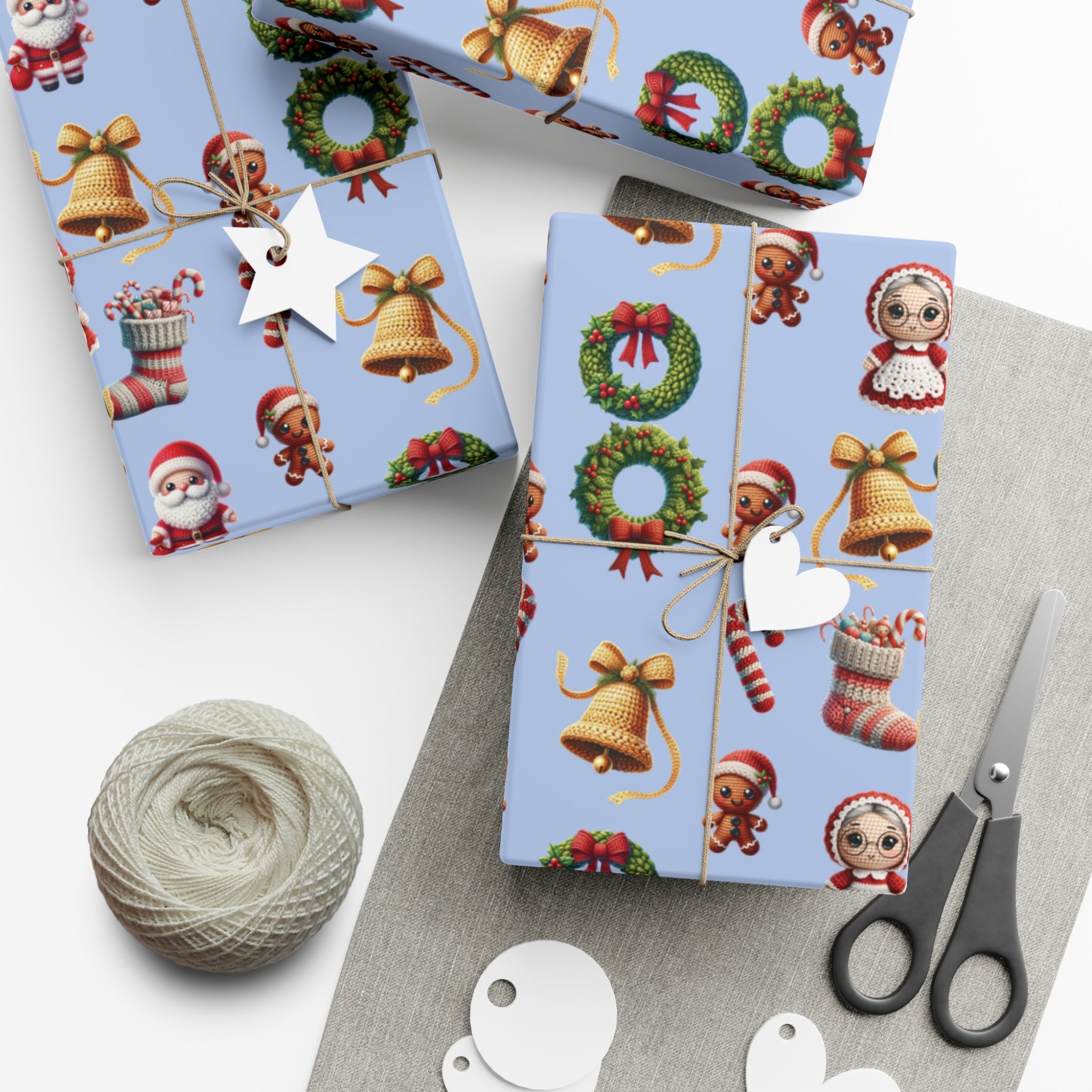 Christmas 3D Illusion Boho Wrapping Paper Stylish Holiday Gift Wrap with Festive Design | Premium Quality, Easy to Cut & Fold | Perfect for Christmas Presents - MRSBYVALLE