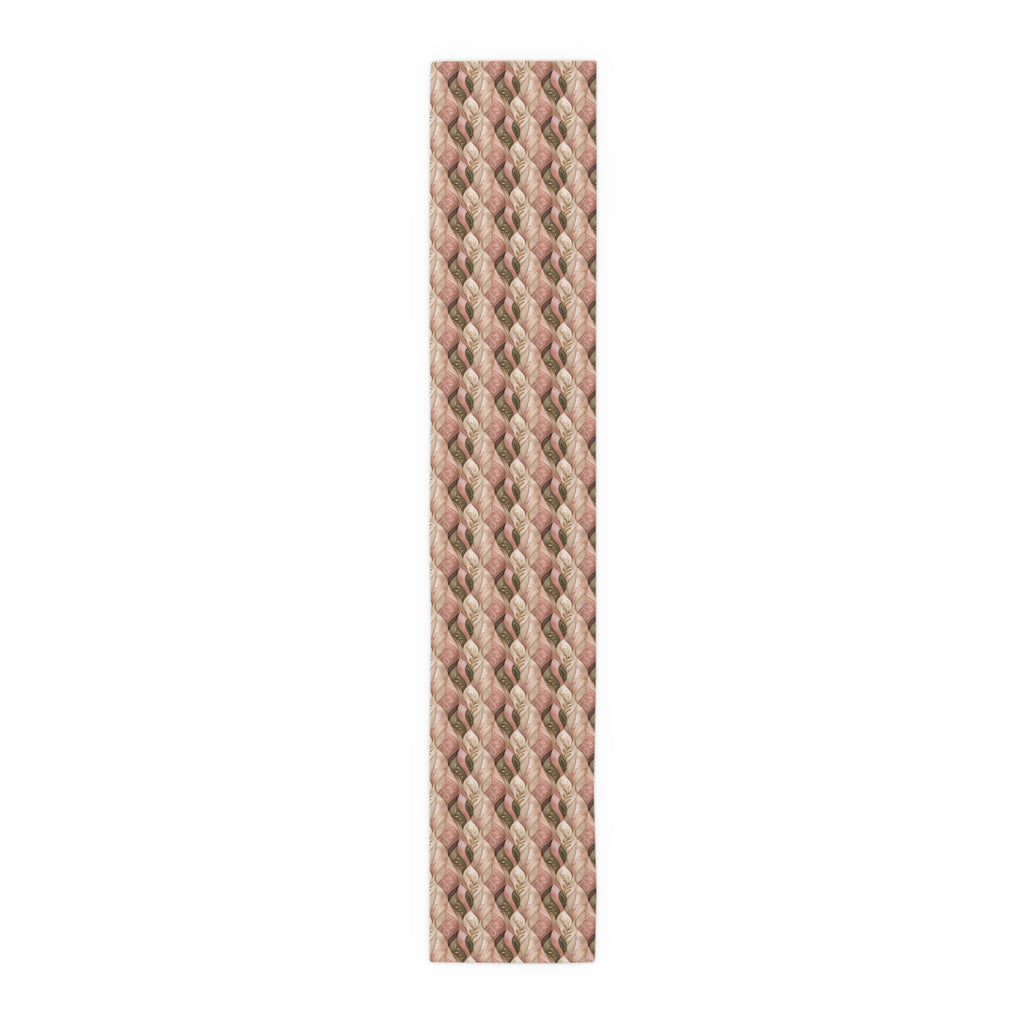 Braided Neutral Table Runner - Rustic Beige Cotton-Poly Dining Accent Dinner