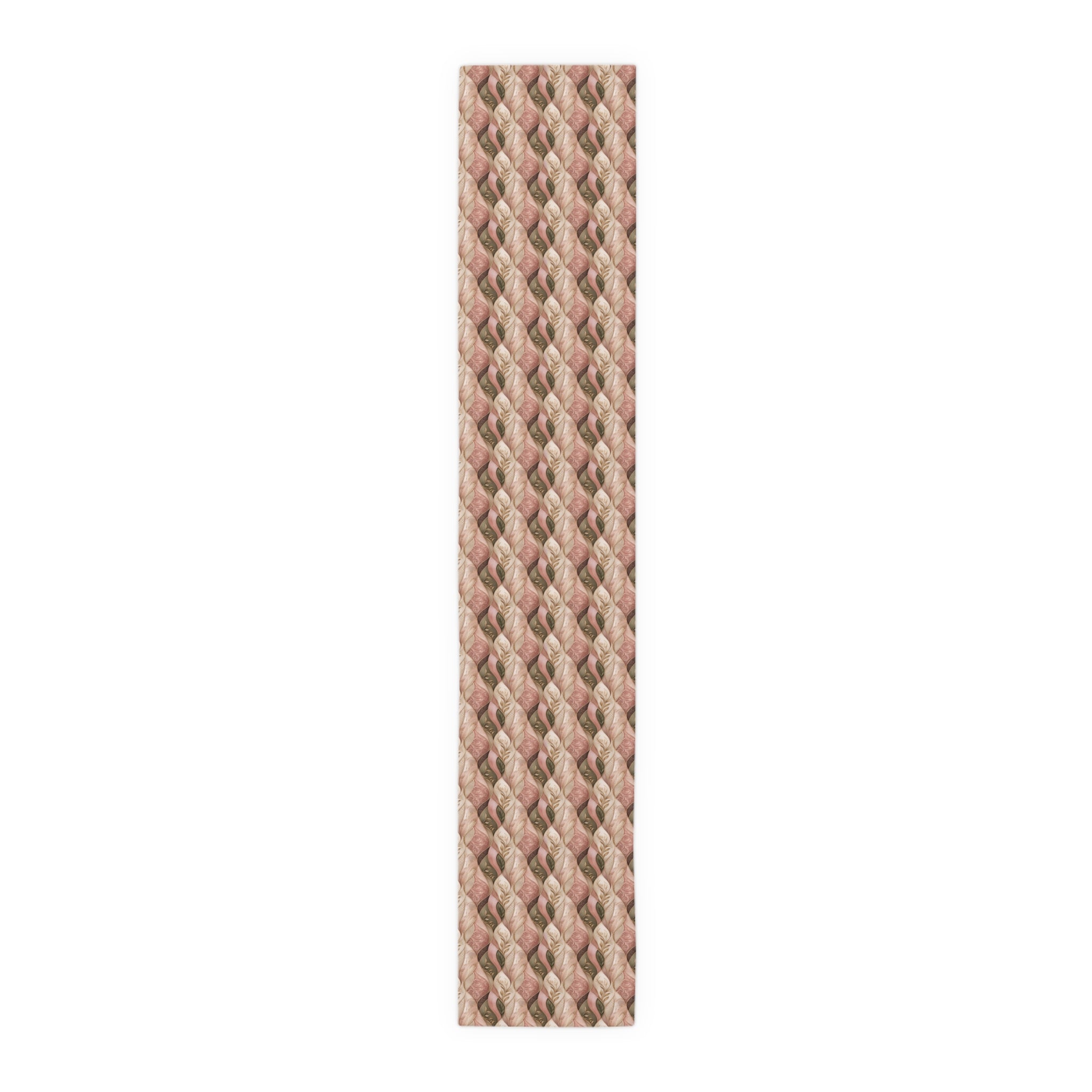 Braided Neutral Table Runner - Rustic Beige Cotton-Poly Dining Accent Dinner