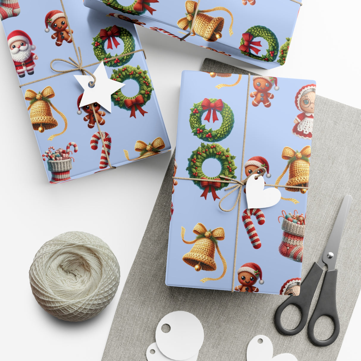 Christmas 3D Illusion Boho Wrapping Paper Stylish Holiday Gift Wrap with Festive Design | Premium Quality, Easy to Cut & Fold | Perfect for Christmas Presents - MRSBYVALLE