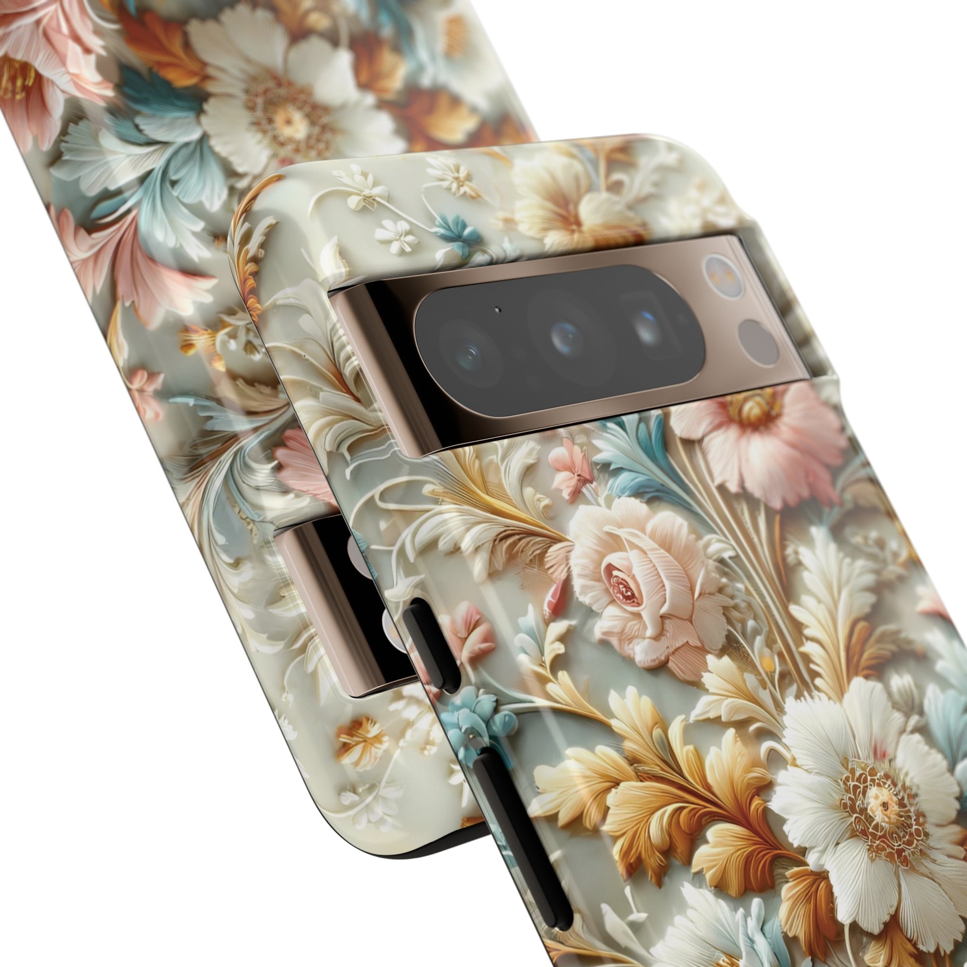 3D Elegant Faux Flowers Phone Case Stylish & Durable for iPhone Samsung Gift iPhone 15, 14, 13 Samsung Pixel Gift for Mom Accessory Gift for Her