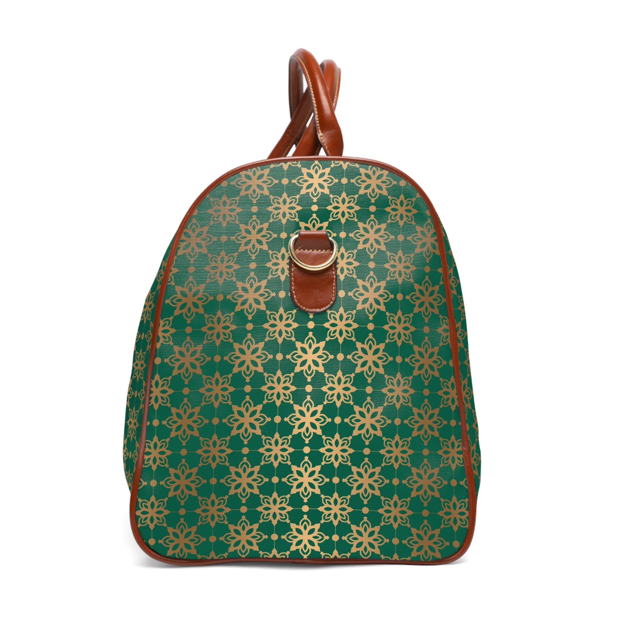 Elegant Green Travel Bag with Gold Accents Perfect for Holiday Trips & Weekend Getaways – Stylish & Durable Overnight Bag for Luxurious and Chic Travel - MRSBYVALLE
