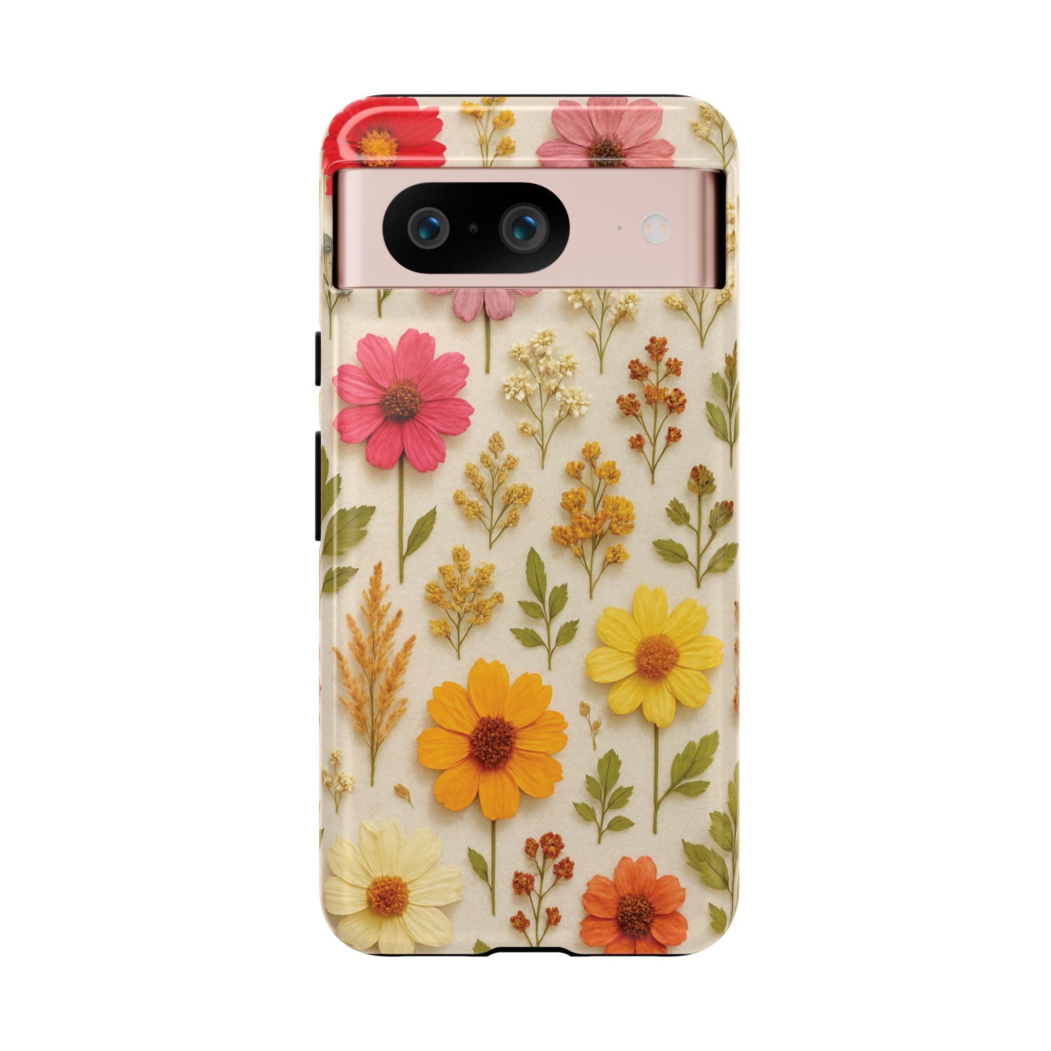 Dried Flowers Illusion Phone Case – Realistic Botanical Aesthetic, Colorful Pressed Floral Art, Trendy Nature-Inspired Protective Cover  iPhone & Samsung Models