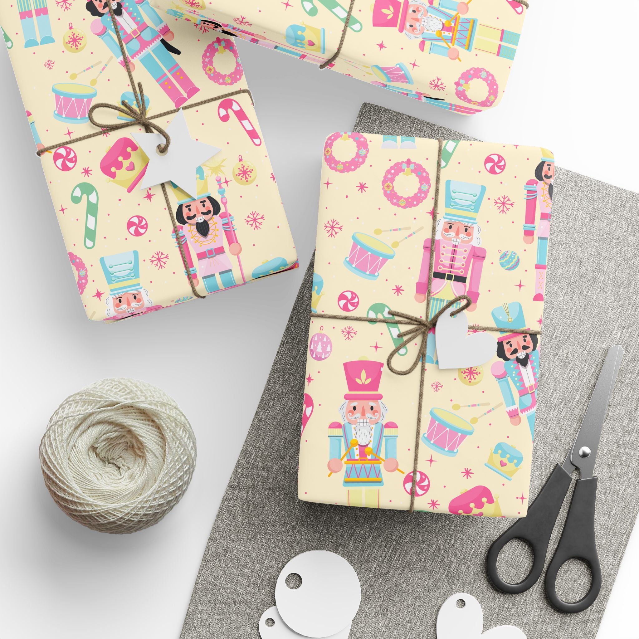 Yellow Festive Nutcracker Wrapping Paper | Vibrant Holiday Gift Wrap with Classic Nutcracker Design | Perfect for Christmas Presents Gifts Moms