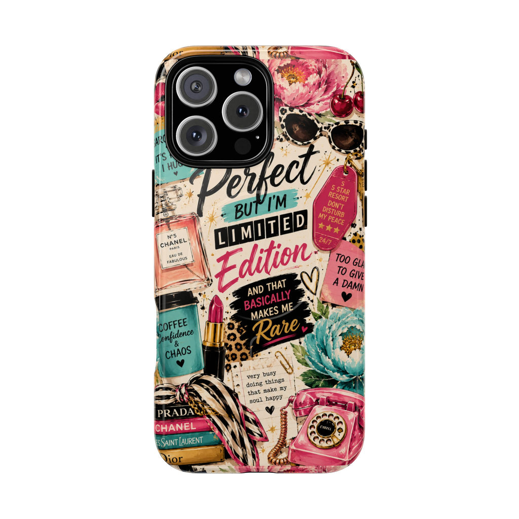 Perfect I'm Limited Edition phone case Tough Magnetic Case has Retro Funny Women's Gift Chic Pink Vintage iPhone & Samsung