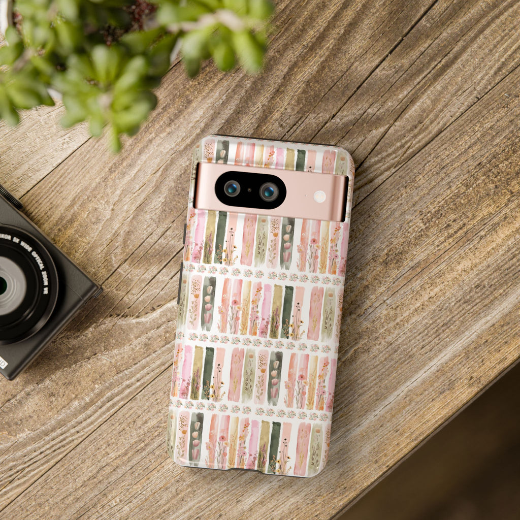 Pastel Brushstroke Floral Phone Case Soft Illusion Flower Design, Aesthetic Protective Cover, Feminine Style, Cute Gift for Her, Fits Most Models