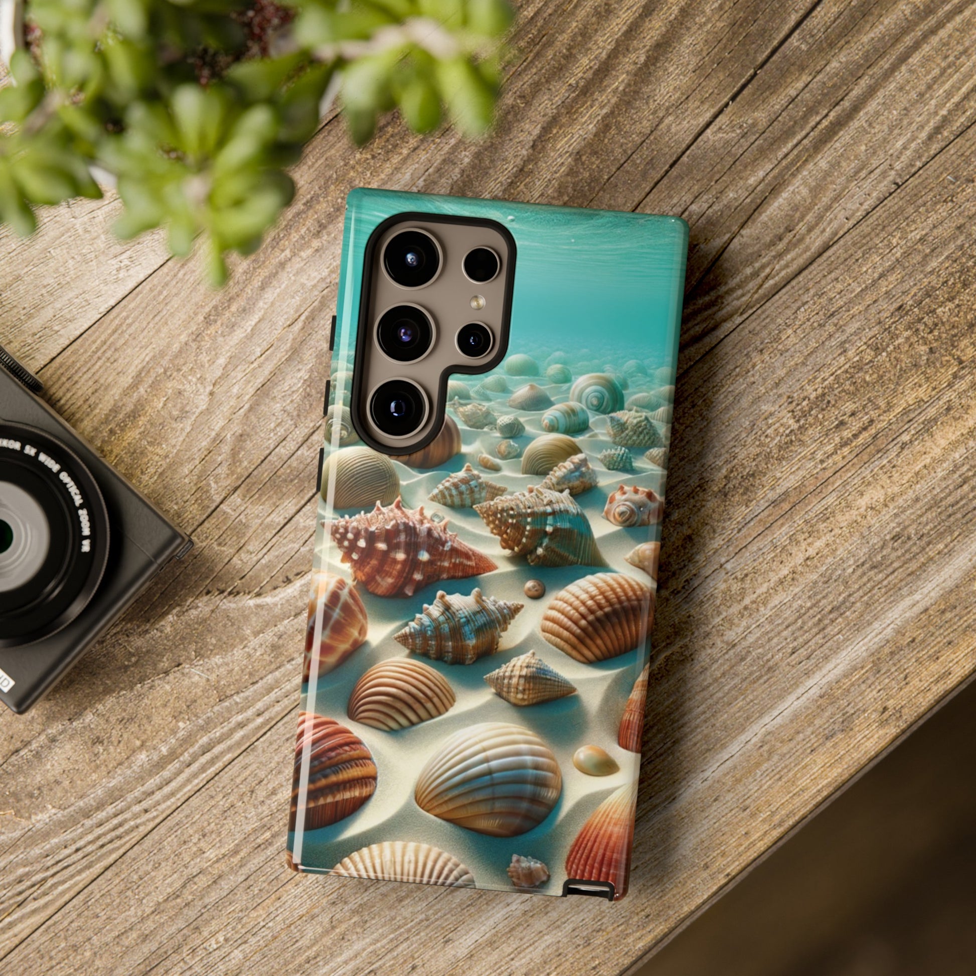 Plush Ocean Bliss Turquoise Seashell Ocean Beach View Protective Phone Case Gift for Her Phone 15, Samsung iPhone Samsung Gift for Her Case iPhone 15, Samsung iPhone Samsung Accessory Gift for Her.