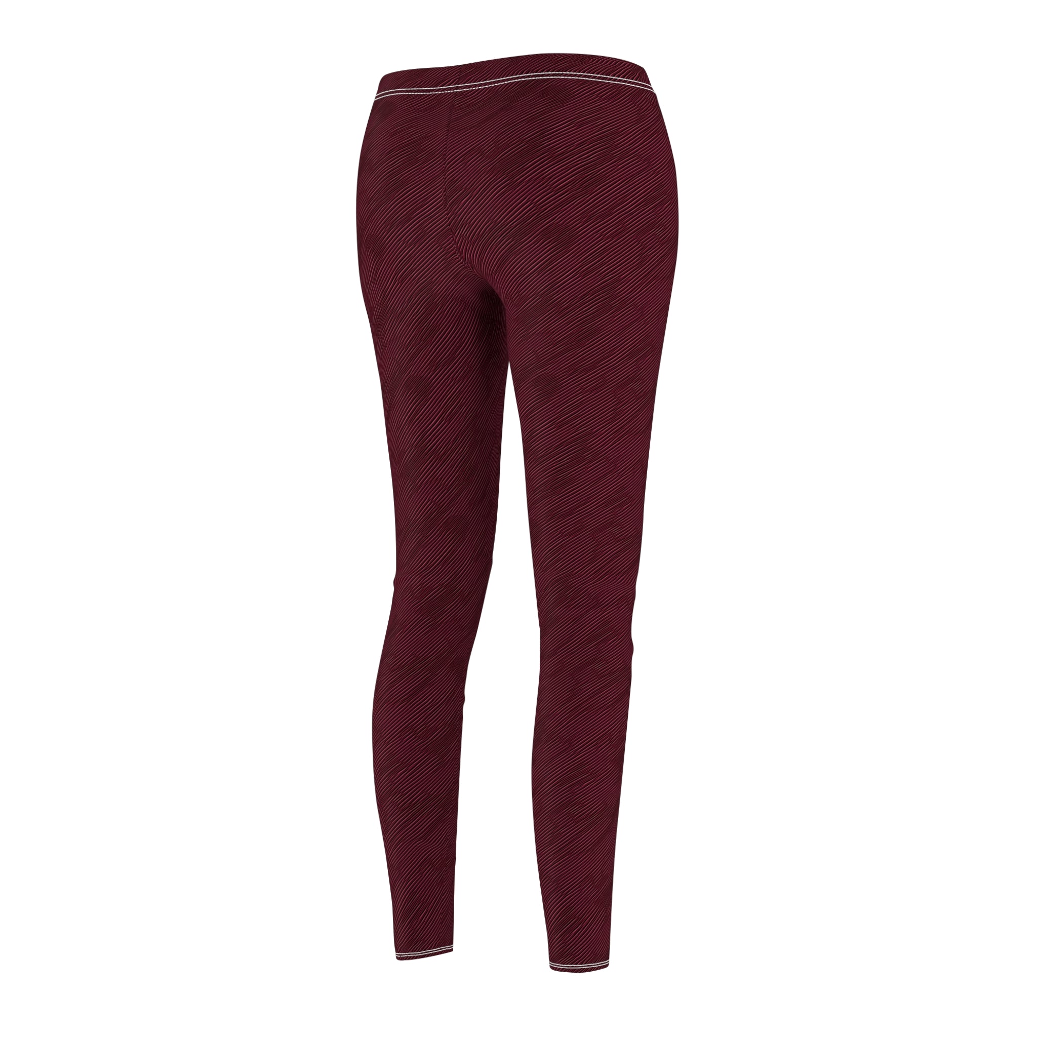 Burgundy Texture Illusion Women's Casual Leggings Stylish, Comfortable High-Waisted Yoga Pants for Everyday Wear, Workout, and Lounge – Perfect Gift Idea for Her – Available in Plus Sizes - MRSBYVALLE