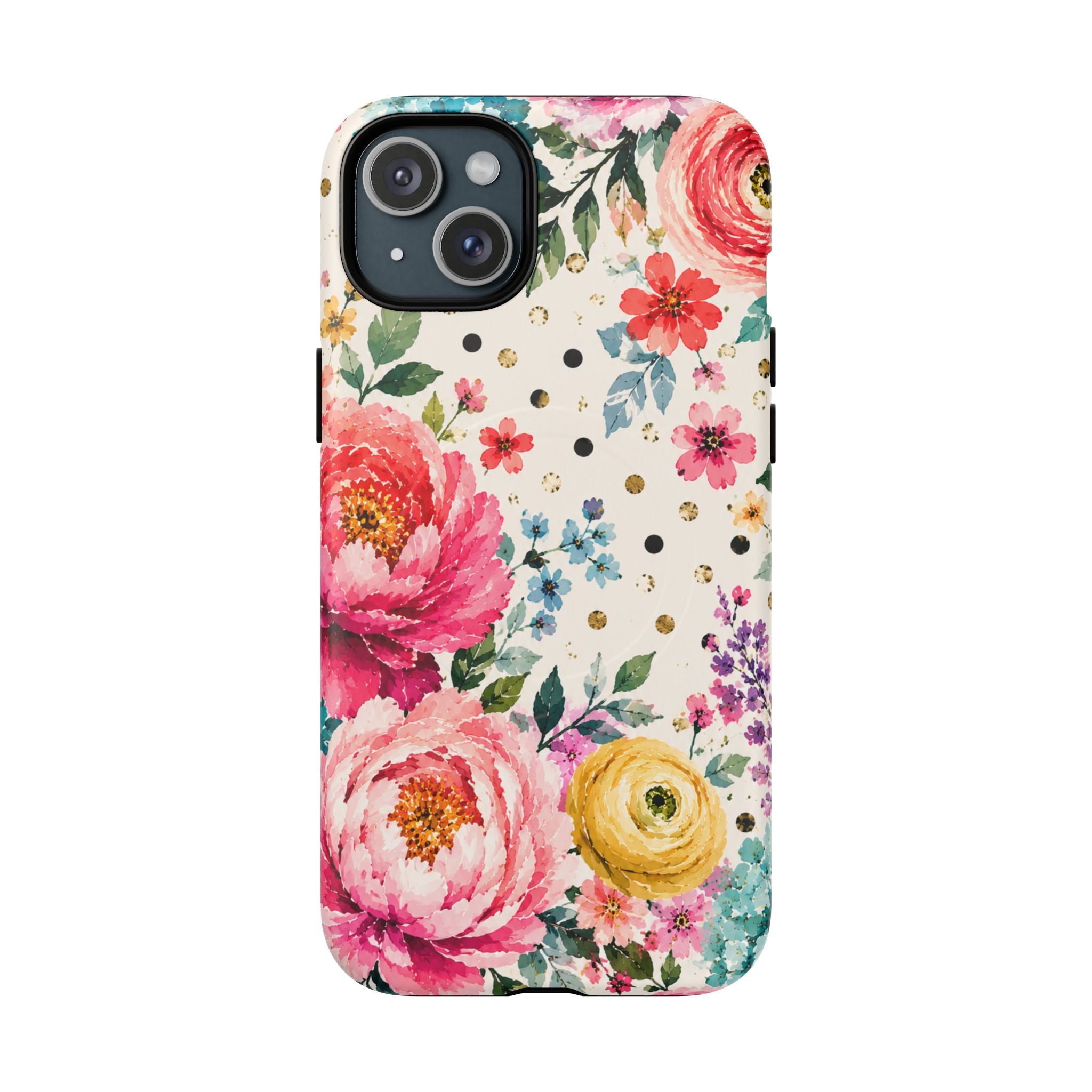 Watercolor Floral Peonies phone case | magnetic slim protective case