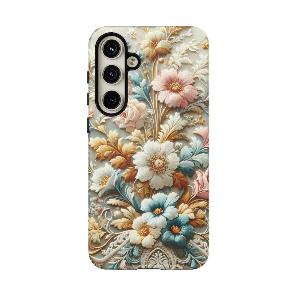 3D Elegant Faux Flowers Phone Case Stylish & Durable for iPhone Samsung Gift iPhone 15, 14, 13 Samsung Pixel Gift for Mom Accessory Gift for Her