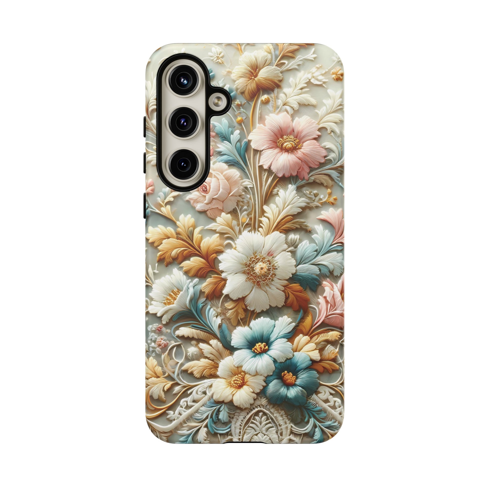 3D Elegant Faux Flowers Phone Case Stylish & Durable for iPhone Samsung Gift iPhone 15, 14, 13 Samsung Pixel Gift for Mom Accessory Gift for Her