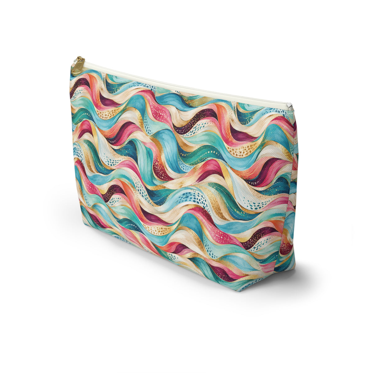 Wavy Rainbow Accessory Pouch – T-Bottom Cosmetic & Travel Organizer