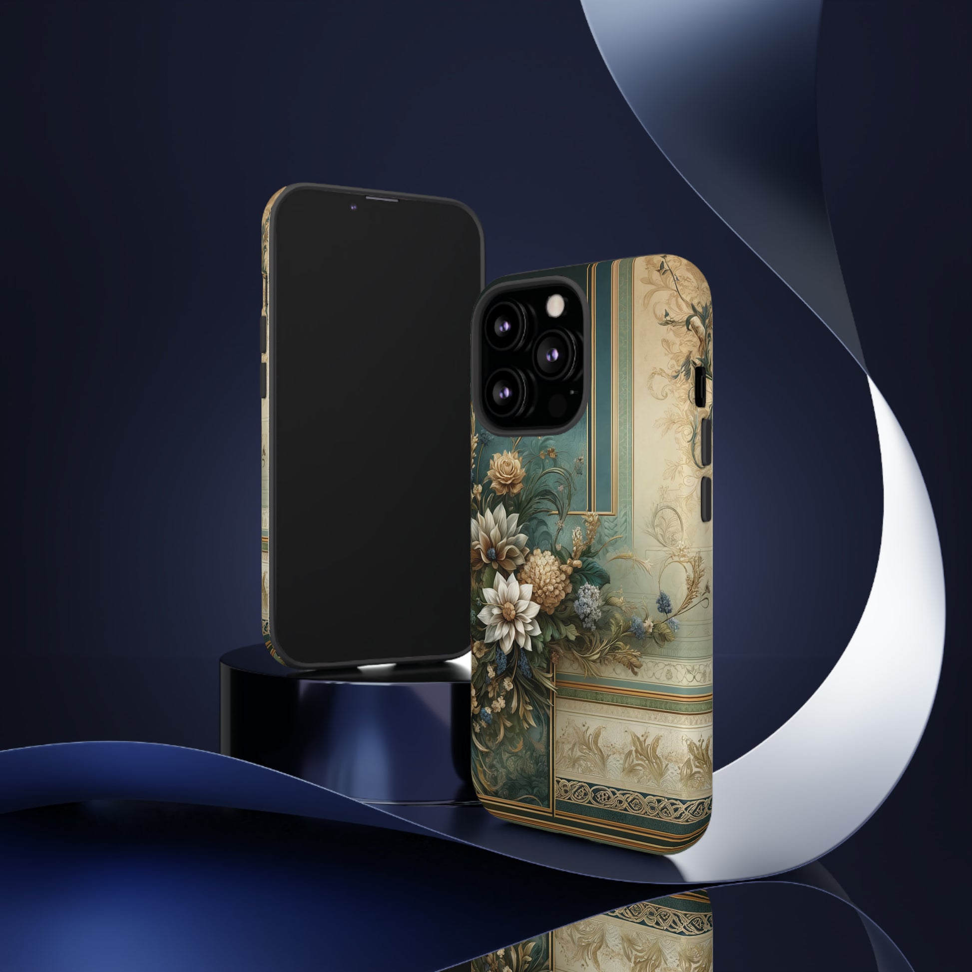 Victorian Floral Boho Luxury Phone Tough Case Floral Elegant Durable Stylish for Modern Devices iPhone 15, Samsung iPhone Samsung Accessory Gift for Her.