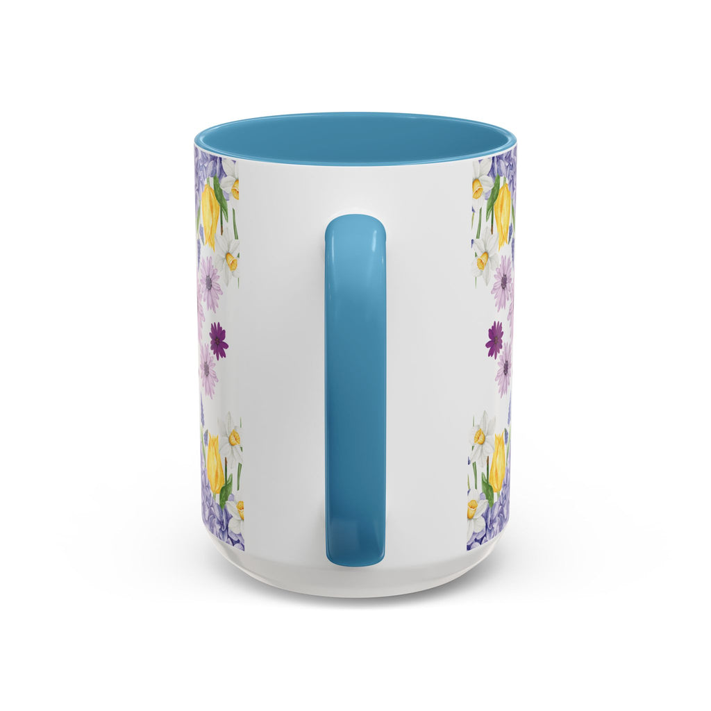 Botanical Floral Mug  Lavender & Yellow Flowers, Ceramic 11oz & 15oz Cup, Ideal Gift for Coffee Lovers, Mother's Day, or Cozy Spring Mornings