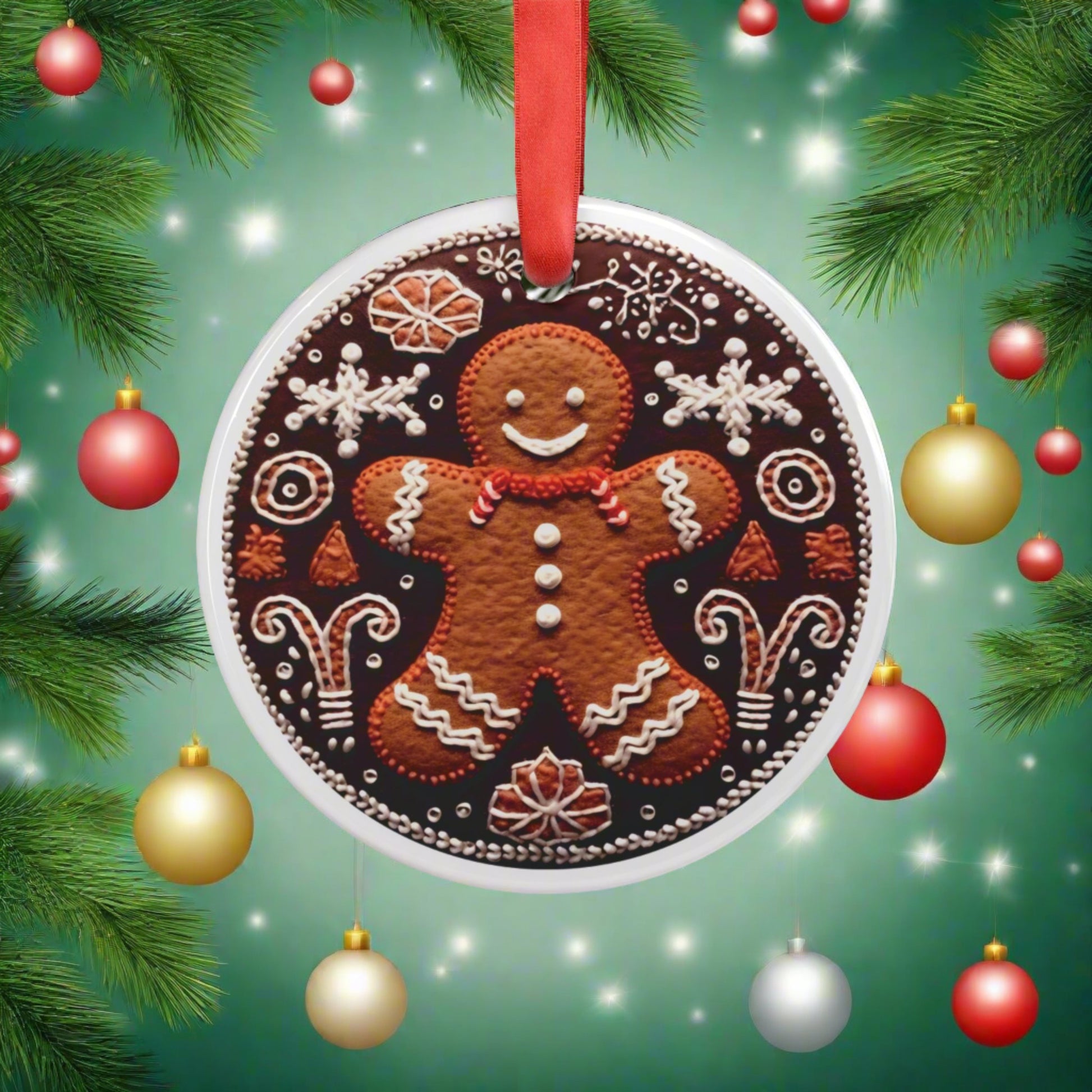 Gingerbread Man Christmas Ornament - Festive Holiday Décor for Tree, Home, Office | Best Christmas Decoration Gift Ideal for Tree Trimming and Gift Giving
