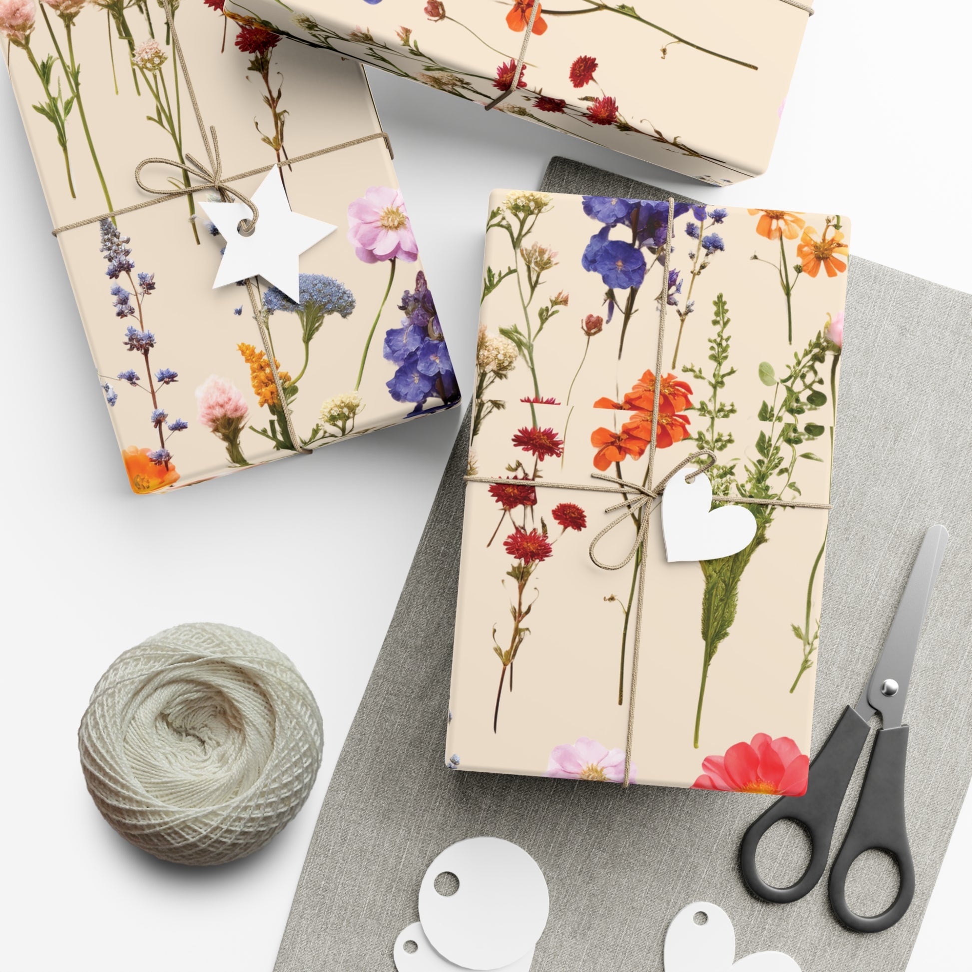Wildflowers Press Illusion Floral Symphony Timeless Wrapping Paper Perfect for Weddings, Bridal & Baby Showers Eco-Friendly, All Occasion.