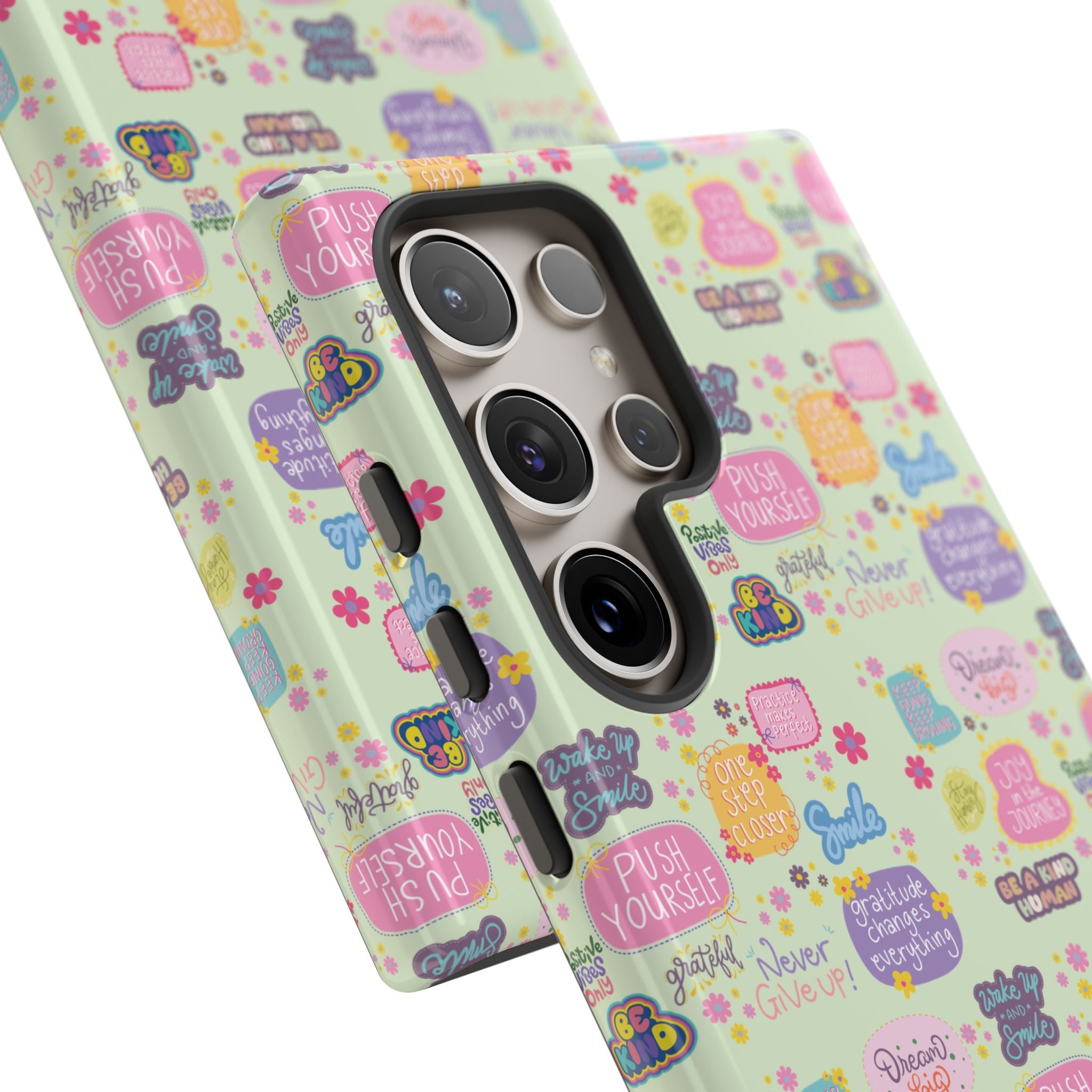 Good Vibes Only Protective Phone Case  Shockproof Slim Aesthetic Motivational Quote Cover, Positive Affirmation Gift for Mom, Teens & Besties | iPhone & Galaxy