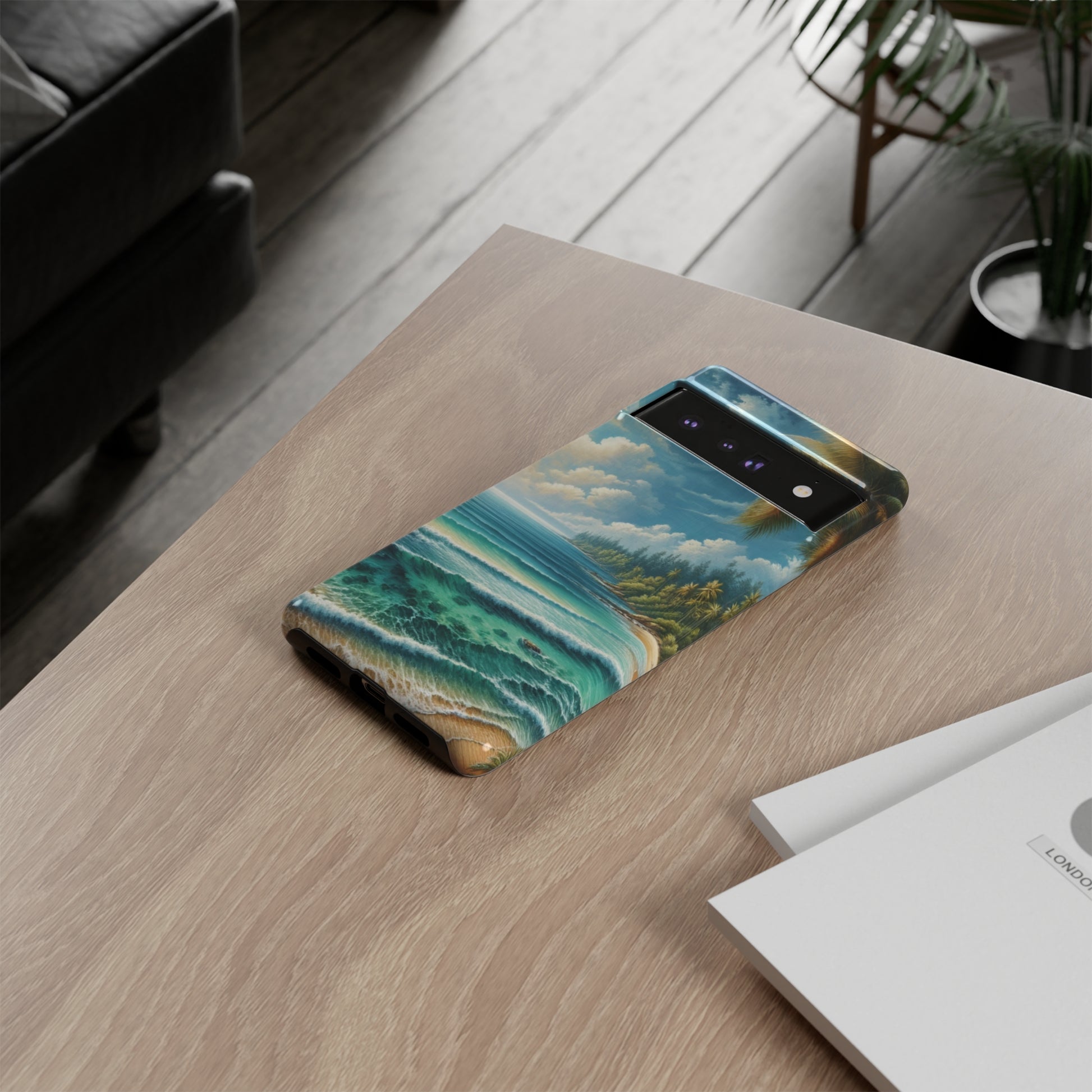 Coastal Serenity Ocean Beach View Protective Phone Case Gift for Her Phone 15, Samsung iPhone Samsung Gift for Her Case iPhone 15, Samsung iPhone Samsung Accessory Gift for Her.