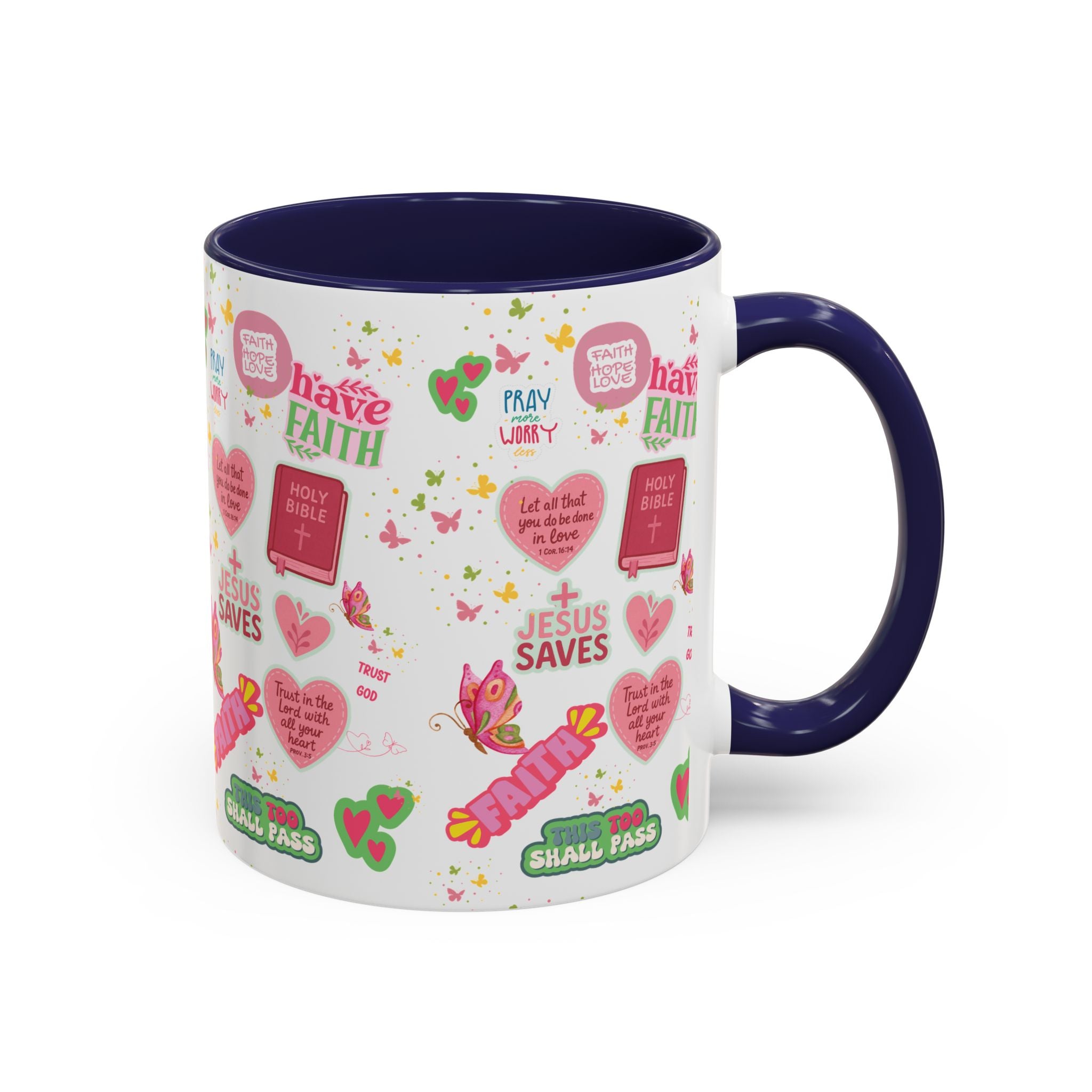 Commencez votre journée avec la foi | Mug chrétien avec verset biblique | Cadeau inspirant pour chrétiens | Mug à café en céramique 325 ml et 443 ml Matins de printemps douillets