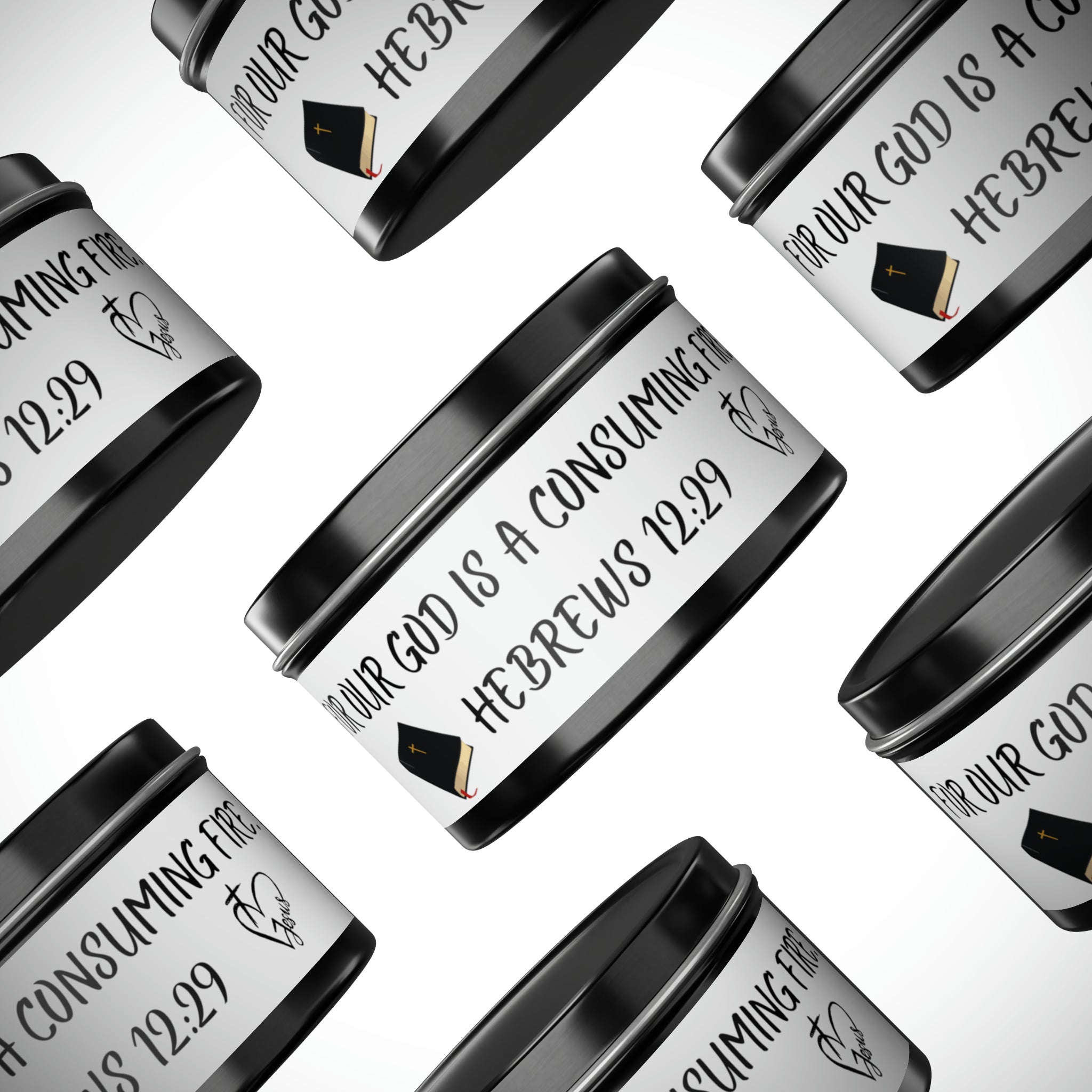 New House Sacred Light Divine Verse Tin Candles Embrace Peace with 4oz/8oz Coconut Soy Wax, Hand-Poured in USA. Lead-Free Wick, 20-40hr Burn. Evergreen, Vanilla, More. Spiritual Ambiance Awaits. Grace.