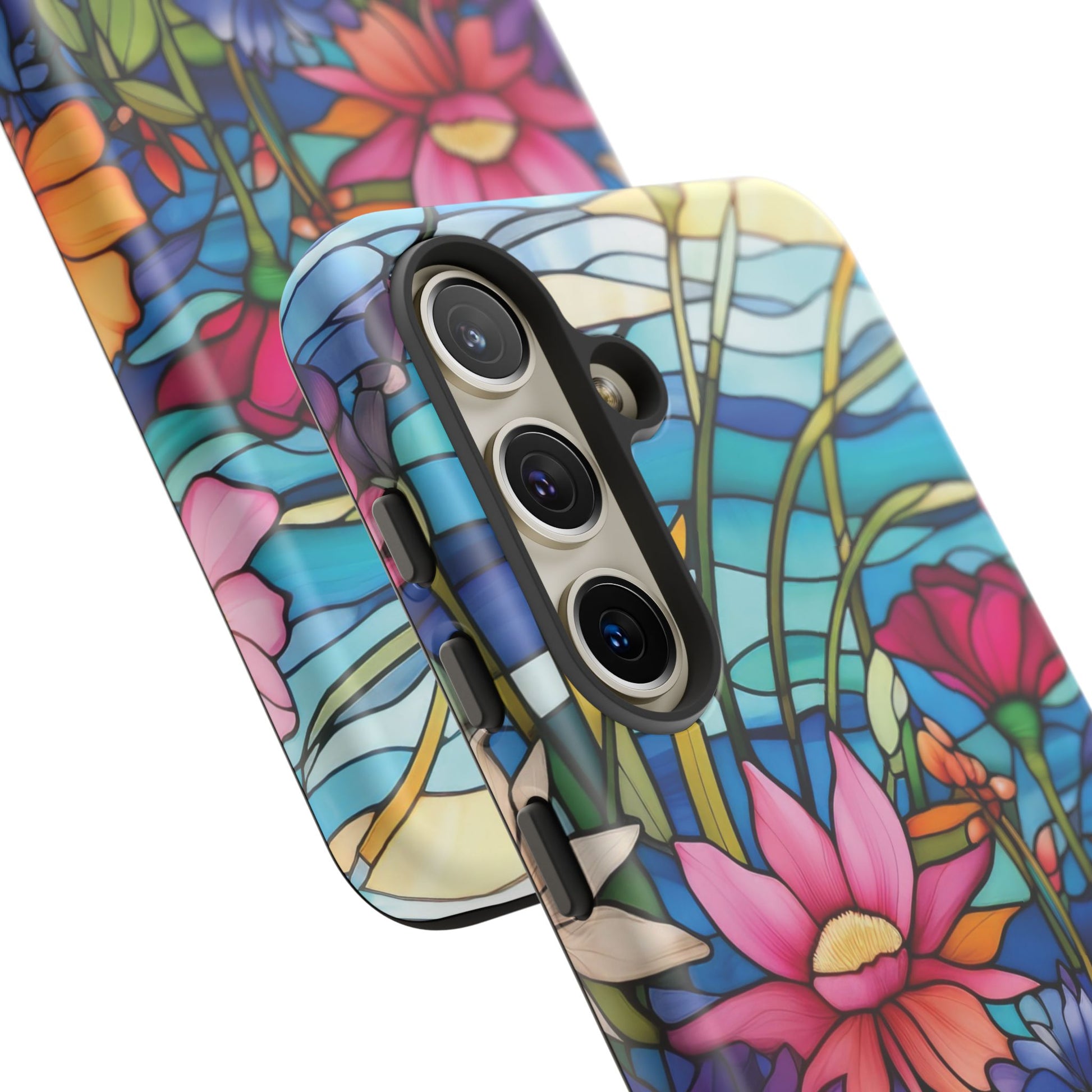 Wildflowers Stain Glass Illusion Phone Case Unique Holiday Protection for Your Device | Stylish & Durable Cover Gift for Her Phone 15, Samsung iPhone Samsung Accessory Gift for Her