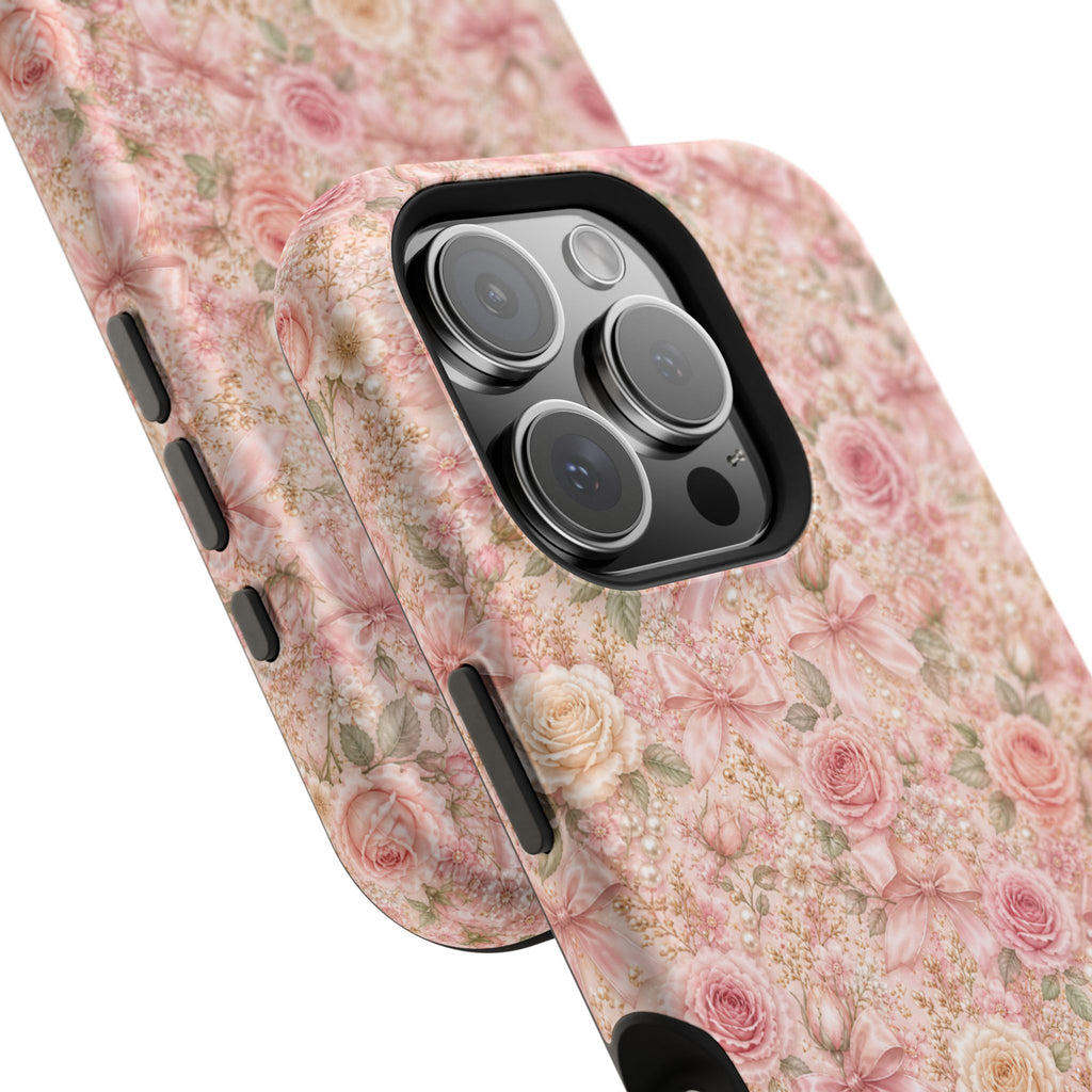 Floral Rose Pattern Magnetic Impact-Resistant Phone Case iPhone and Samsung