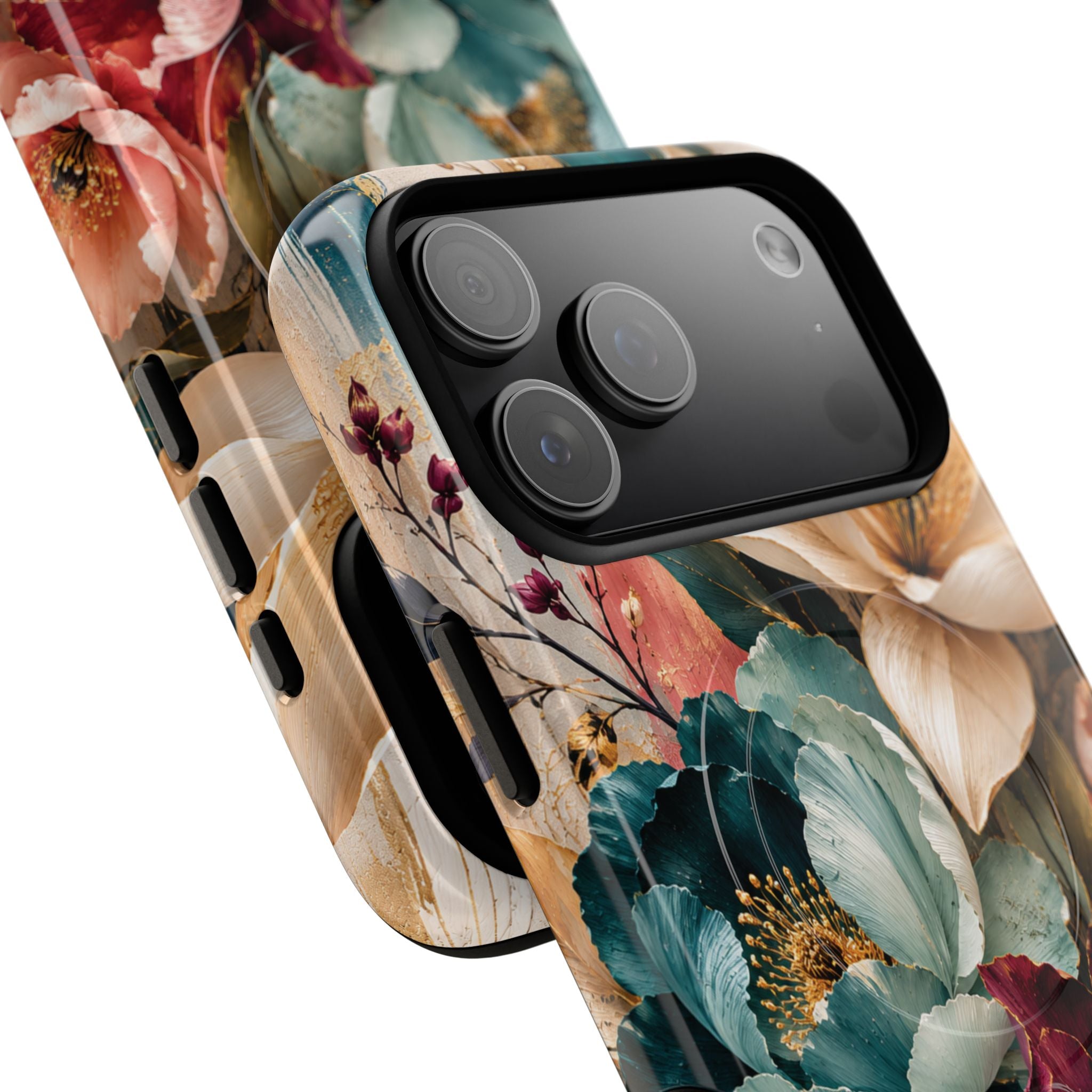 Vintage Floral Bouquet phone case Tough Magnetic Case Velvet Bloom Floral Art iPhone Case  Botanical Protective Case Samsung Modern Garden