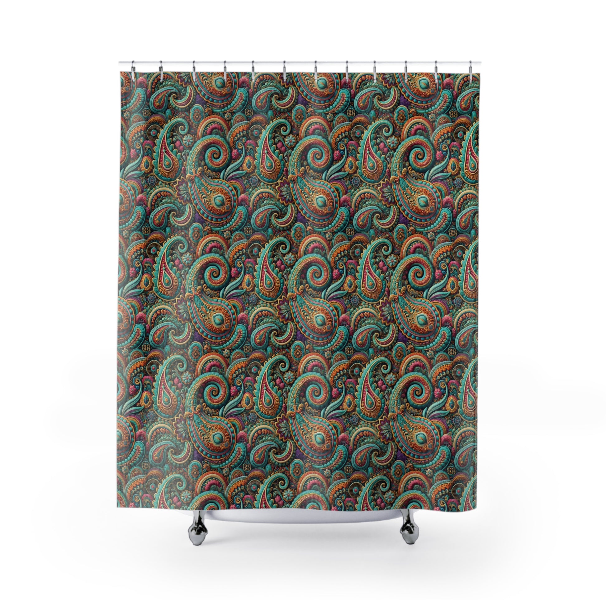 Paisley Shower Curtains Refresh your bathroom with our bright paisley shower curtains—bursting with color and style. Transform your space and shop now for a vibrant upgrade!