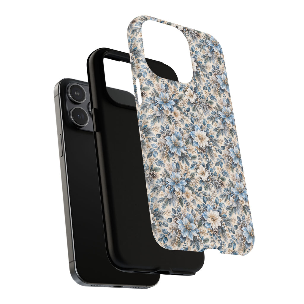 Icy Blue Floral MagSafe Tough Phone Case