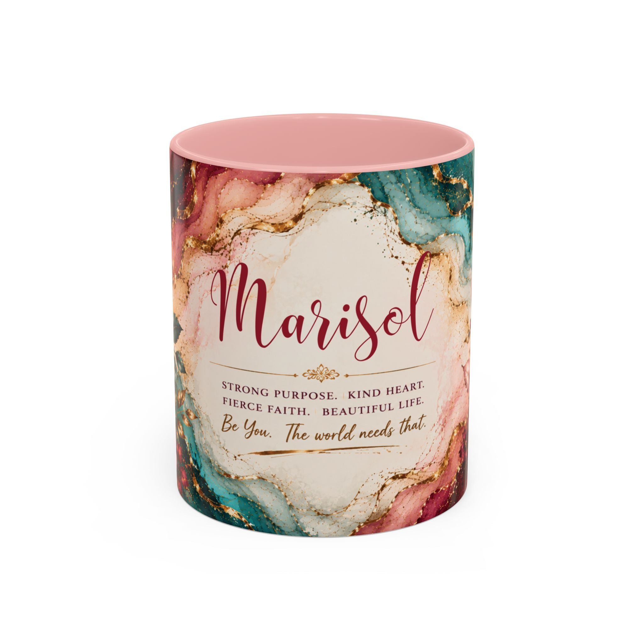 Personalized Name Mug for Women, Inspirational Color Handle Coffee Mug, 11 oz or 15 oz Gift for Her