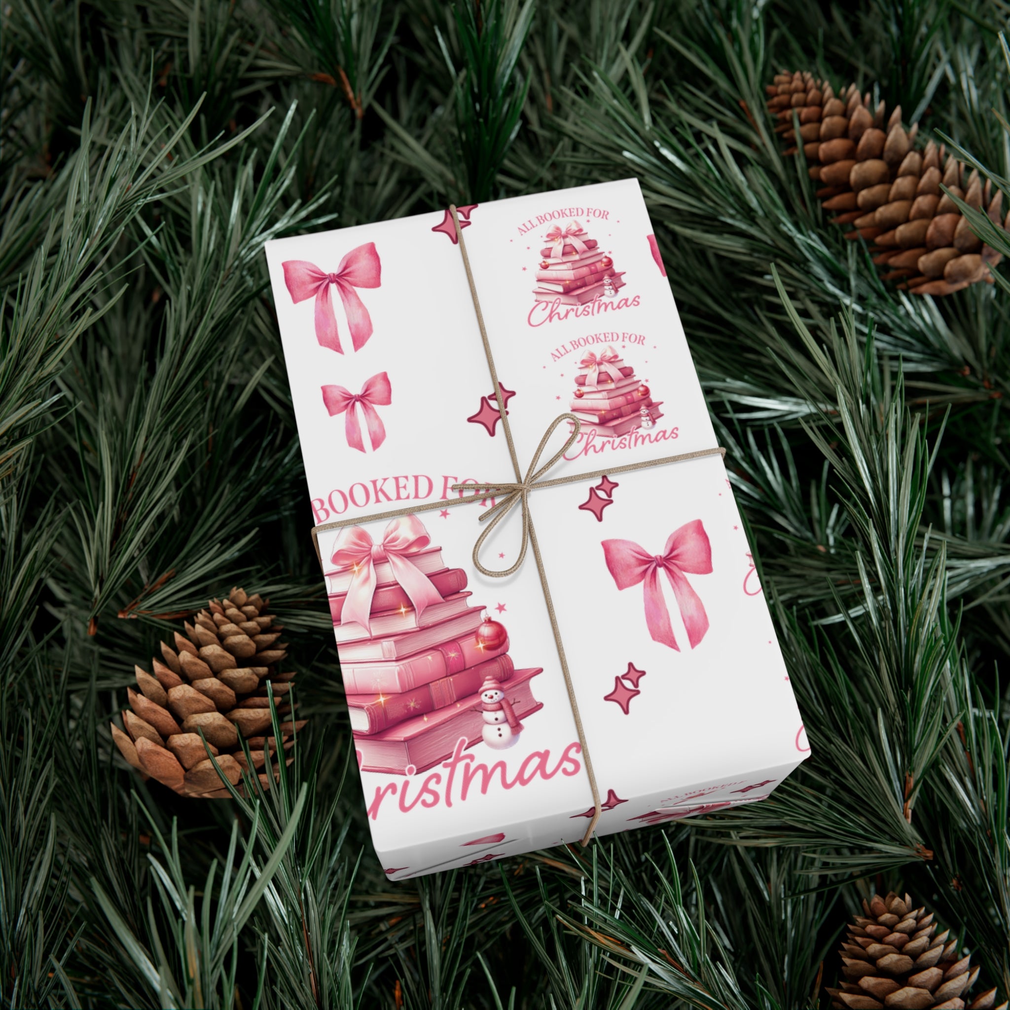 All Booked for Christmas Pink Books & Bows Holiday Edition Perfect for Book Lovers! Celebrate the Joy of Reading with Festive Charm in This Limited Christmas Collection Premium Quality - MRSBYVALLE