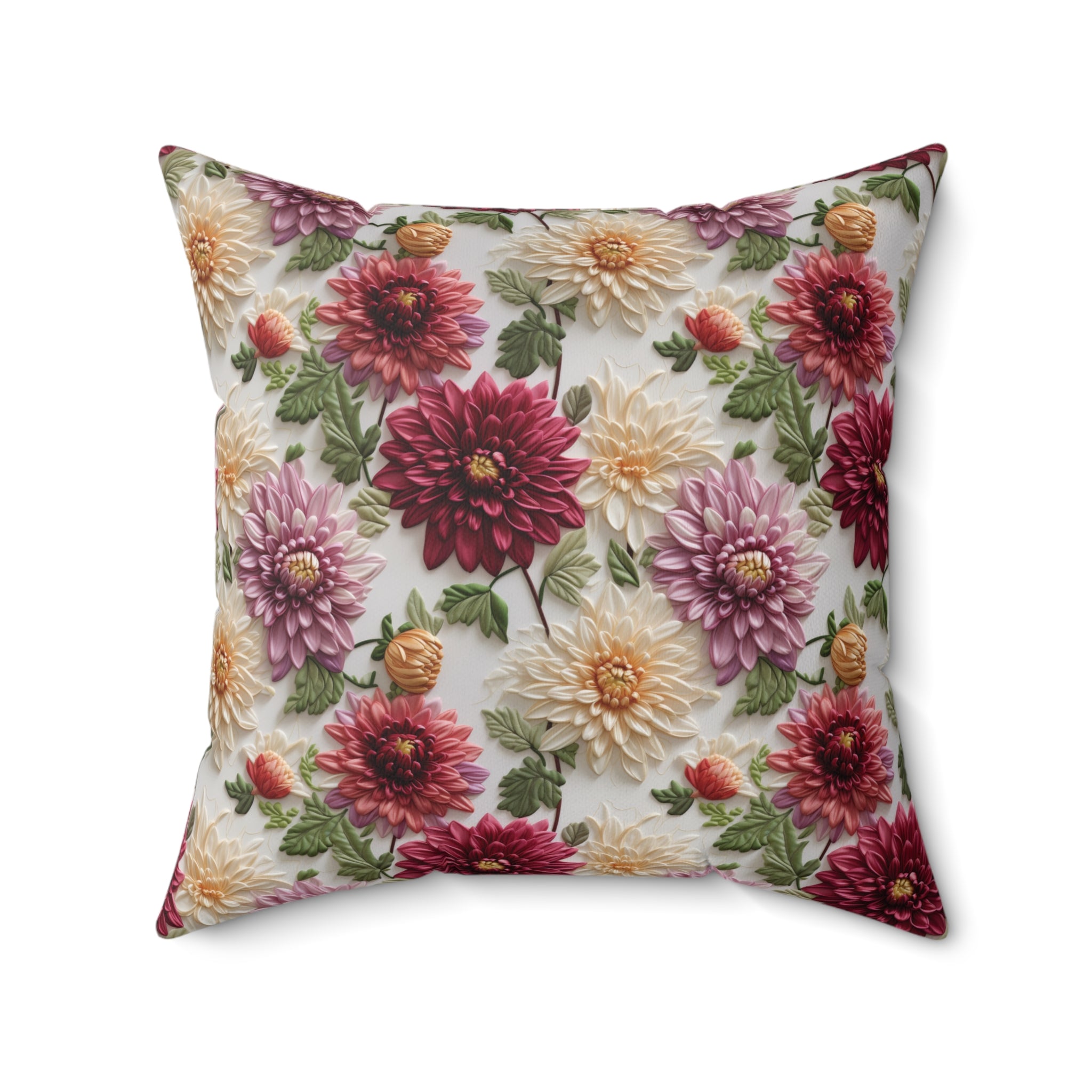 Elegant Fall Floral Square Pillow Autumn-Inspired Home Decor Accent Cozy, Double-Sided Print | Perfect for Sofas, Beds, and Living Bridal Shower - MRSBYVALLE