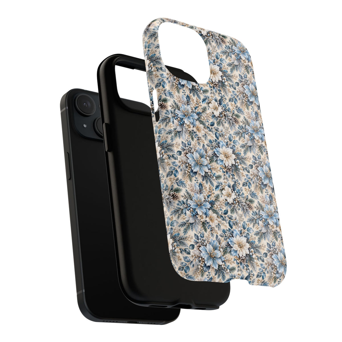 Icy Blue Floral MagSafe Tough Phone Case