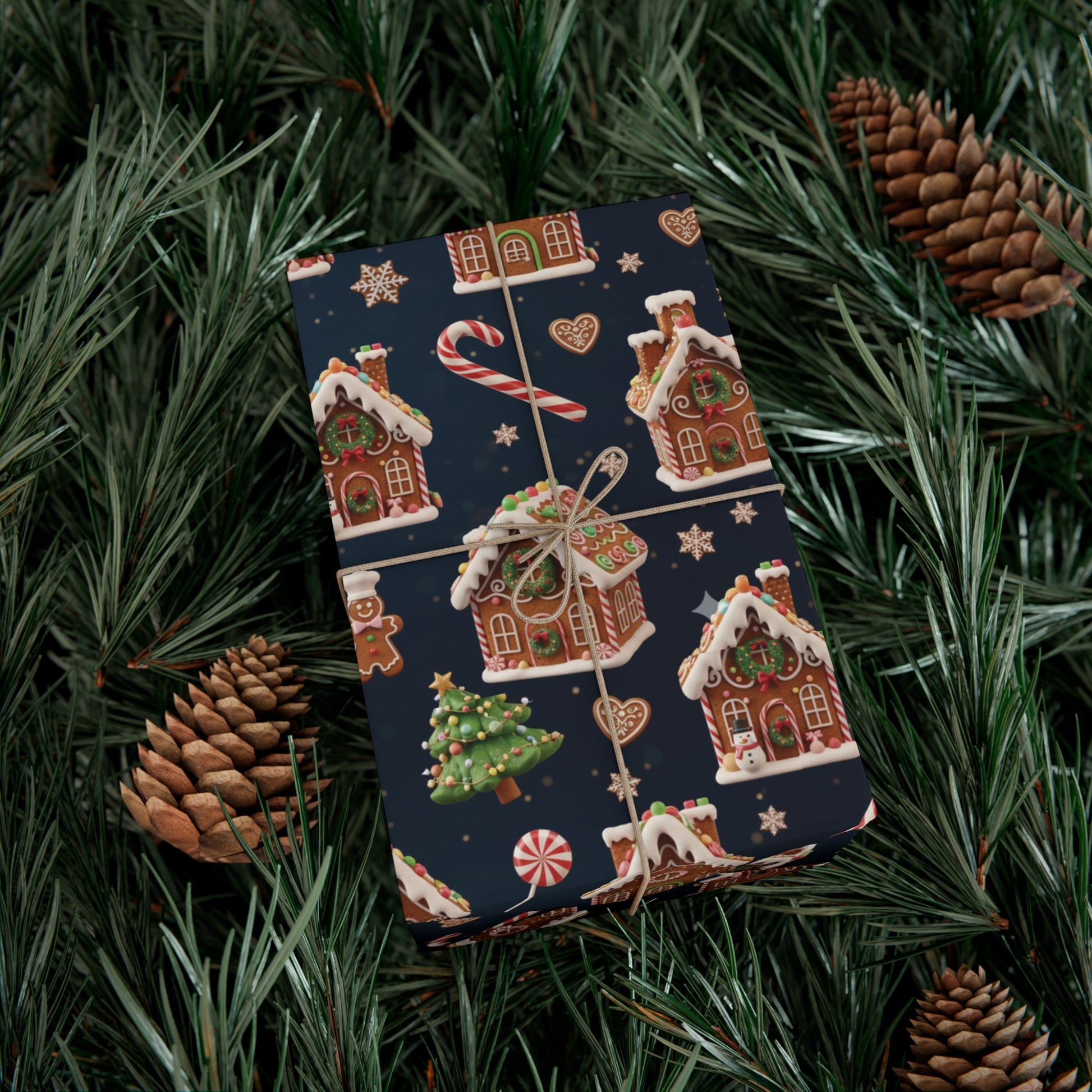 Vintage 3D Gingerbread House Christmas Wrapping Paper | Elegant  Holiday Gift Wrap3 Size Options Available Gift Mom