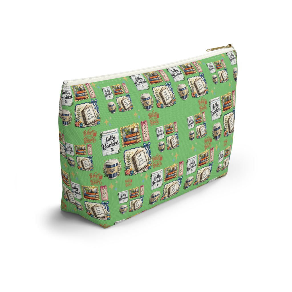 Pochette d'accessoires pour livres et café – Trousse de maquillage zippée en T pour les amoureux des livres