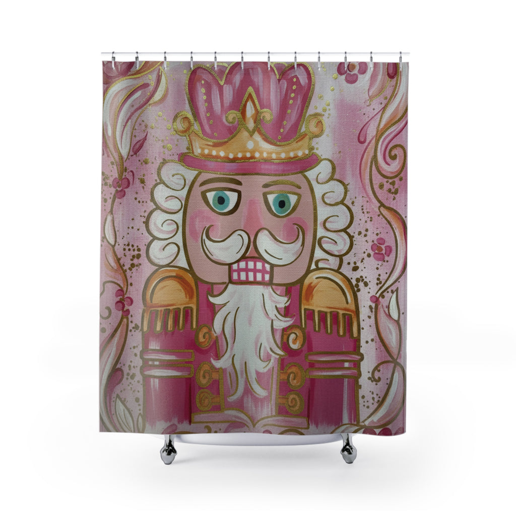 Shower Curtains Nutcracker Pink Christmas Cute Bathroom Gift