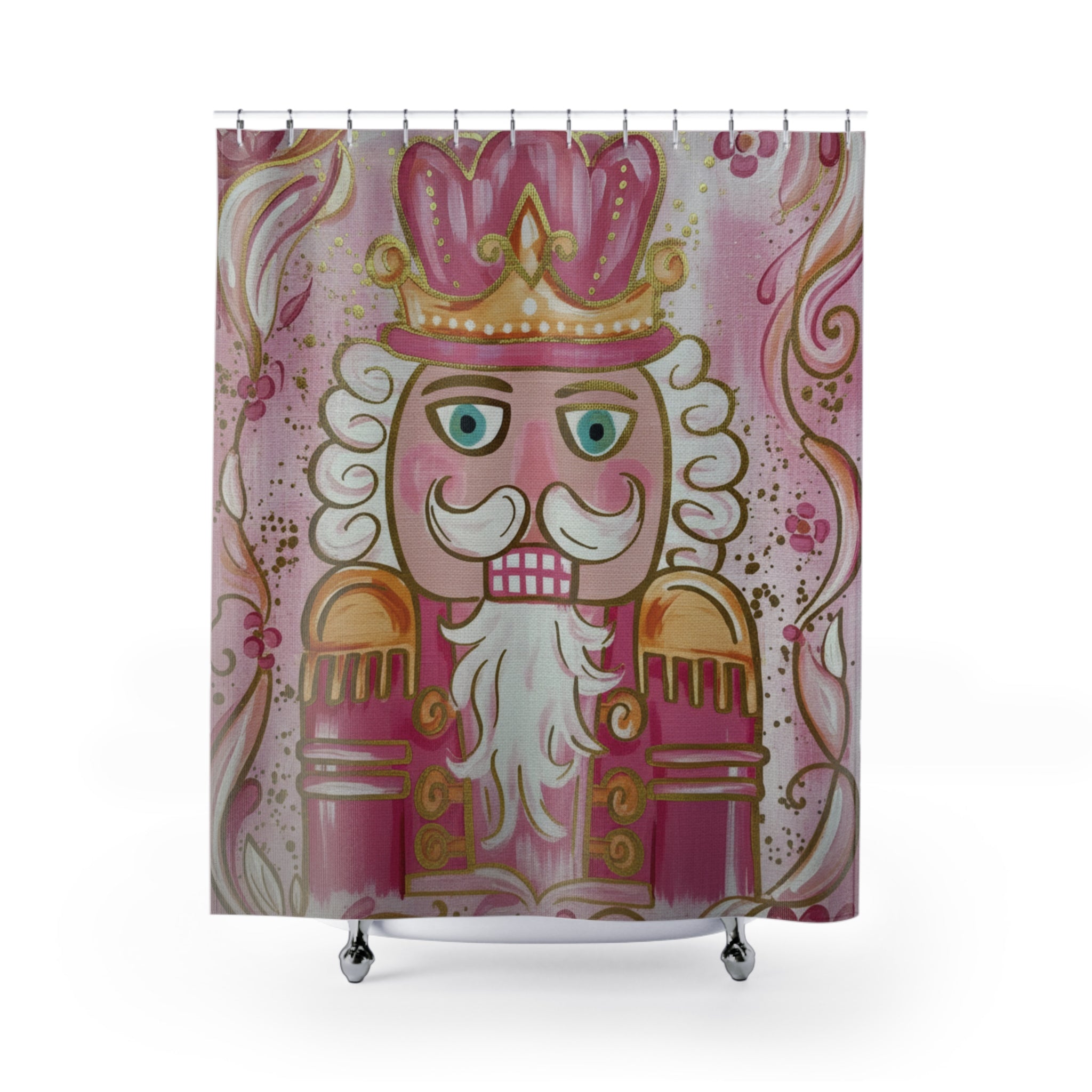 Shower Curtains Nutcracker Pink Christmas Cute Bathroom Gift