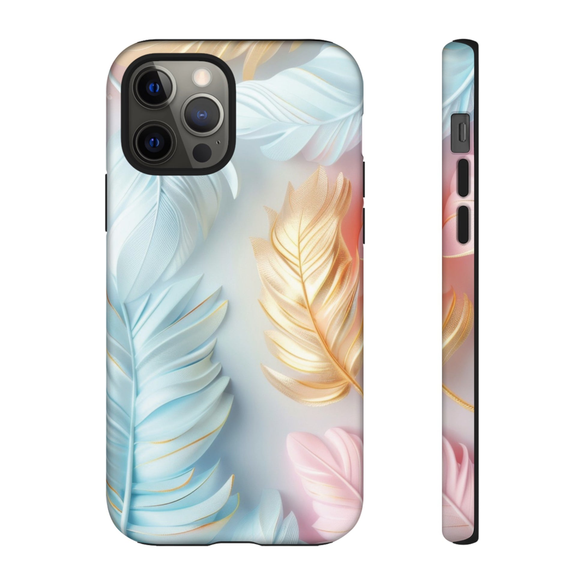Pastel Feathers Protective Phone Case Gift for Her Phone 15, Samsung iPhone Samsung Gift for Her Case iPhone 15, Samsung iPhone Samsung Accessory Gift for Her