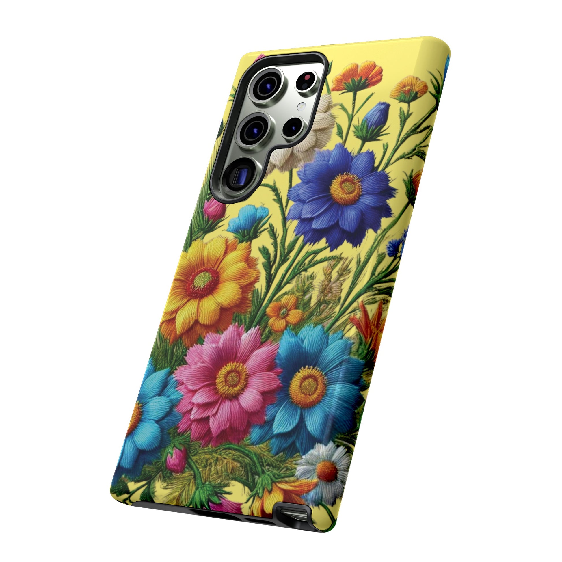 Phone Case Yellow Bright Floral Protective Phone Case Gift for Her Phone 15, Samsung iPhone Samsung  iPhone 15, Samsung iPhone Samsung Accessory Gift for Her