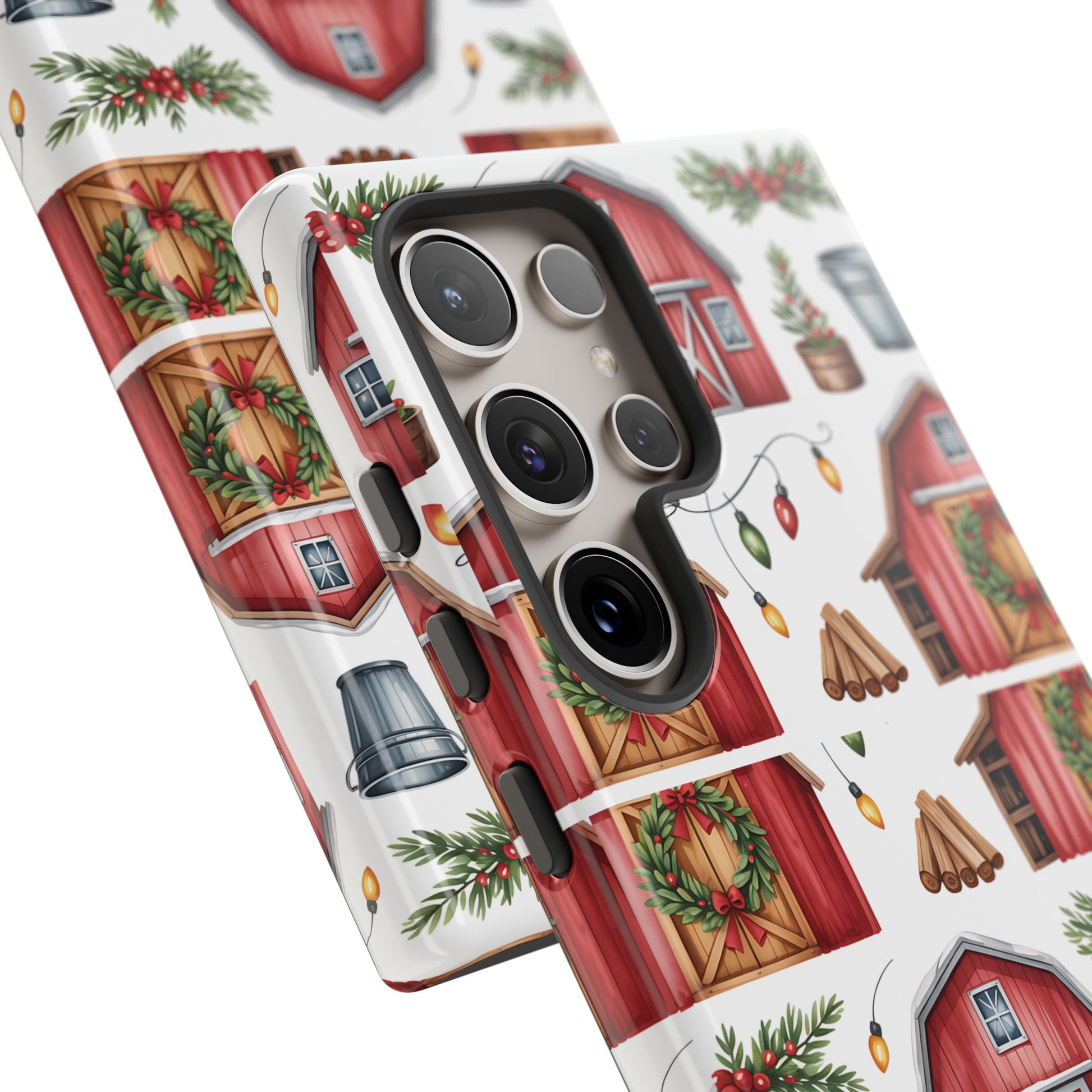 Farmhouse Christmas Design Phone Case - Stylish, Protective Cover for All Models Gift for Mom Accessory Gift for Her