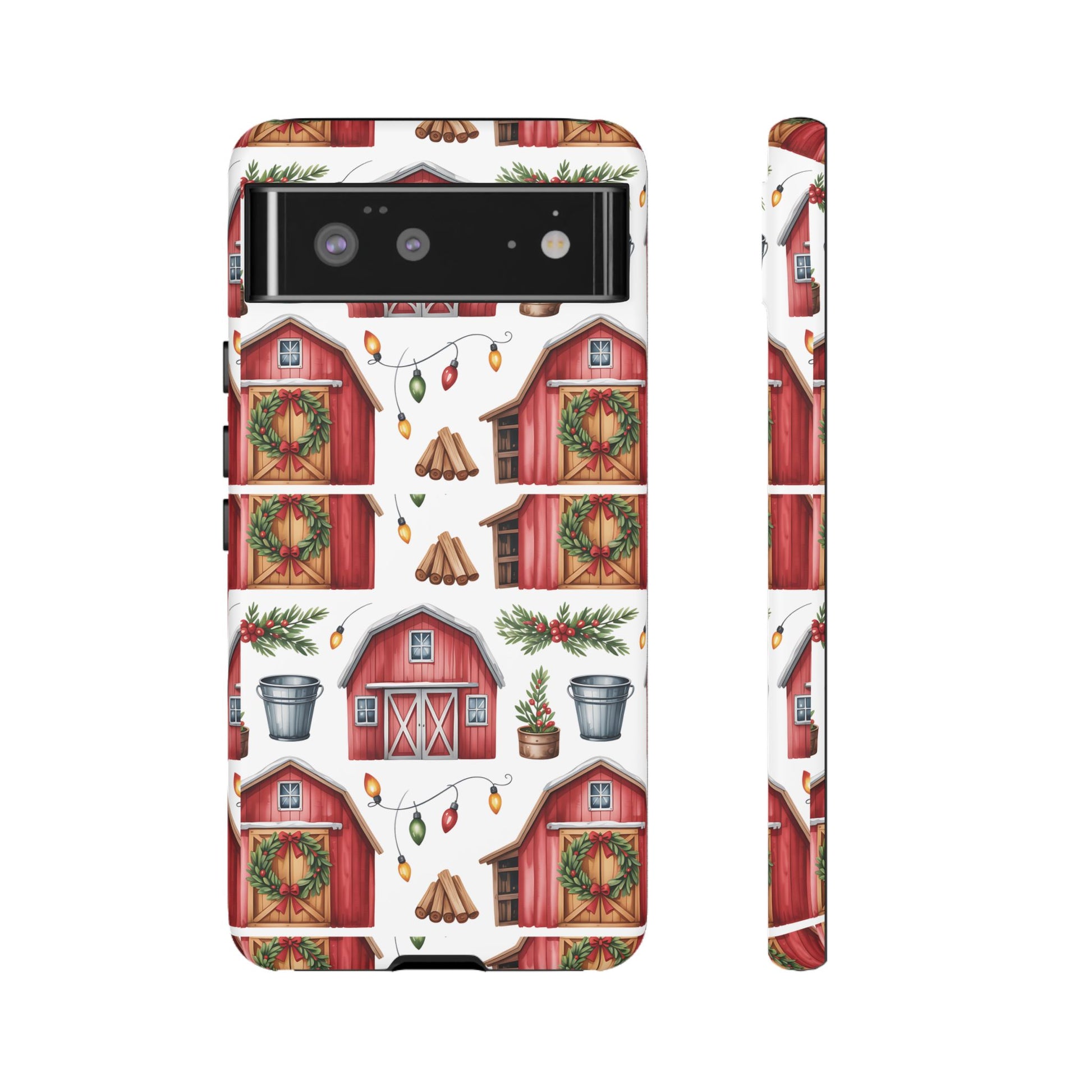 Farmhouse Christmas Design Phone Case - Stylish, Protective Cover for All Models Gift for Mom Accessory Gift for Her