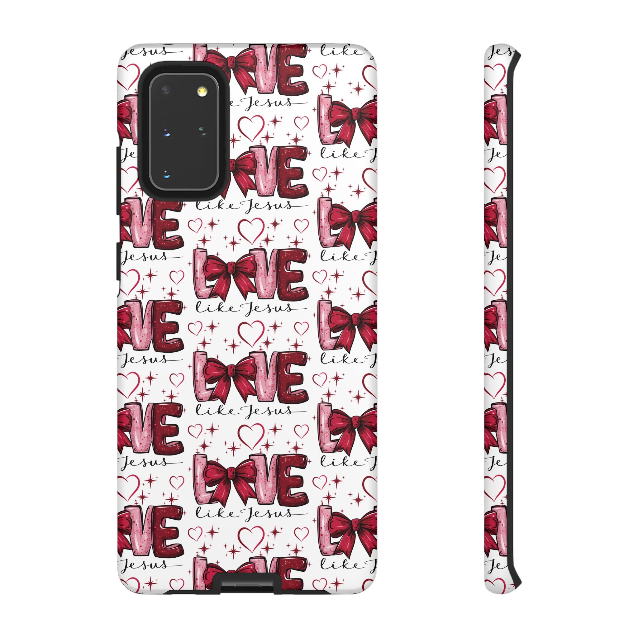 Love Like Jesus Red Bows and Hearts—Tough, Faithful Phone Cases & Religious iPhone Accessories: Protect Your Device & Show Your Faith