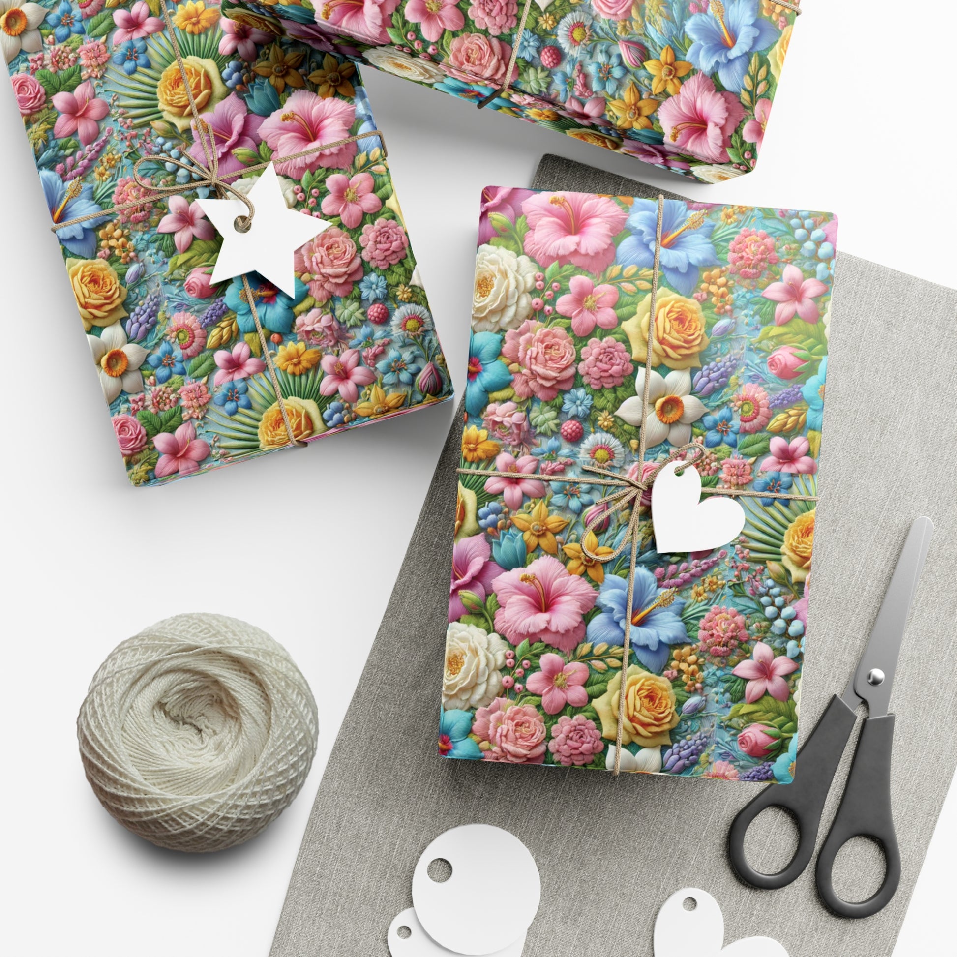 Gift Wrap Pastel Floral Wrapping Paper Elegant Flower Design, Premium Quality Gift Wrap for All Occasions, Beautiful Versatile for Birthdays, Weddings, and More Decor - MRSBYVALLE