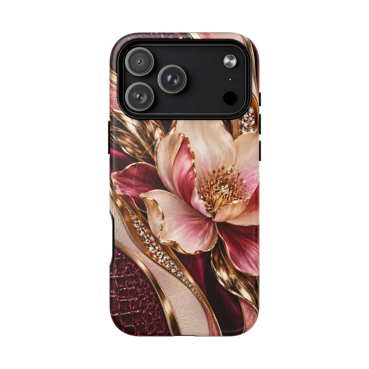 Magnetic Tough Phone Case — Vintage Rose Floral Armor
