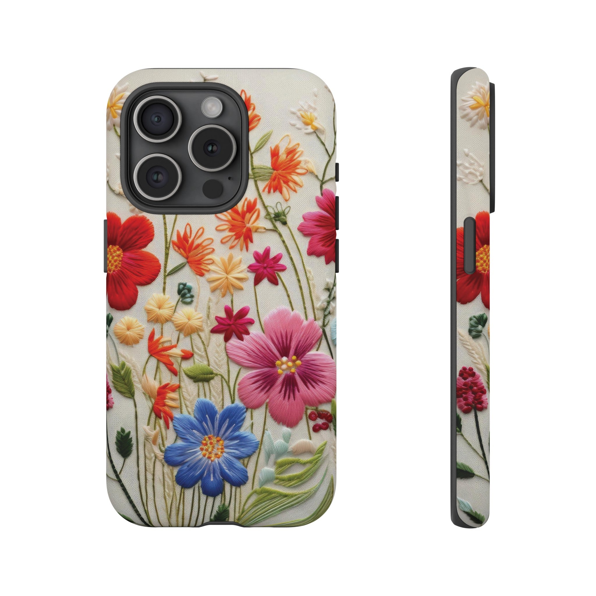 3D Floral Phone Case Elegant Faux Flower Durable for iPhone Samsung Smartphone iPhone 15, 14, 13 Samsung Gift for Mom